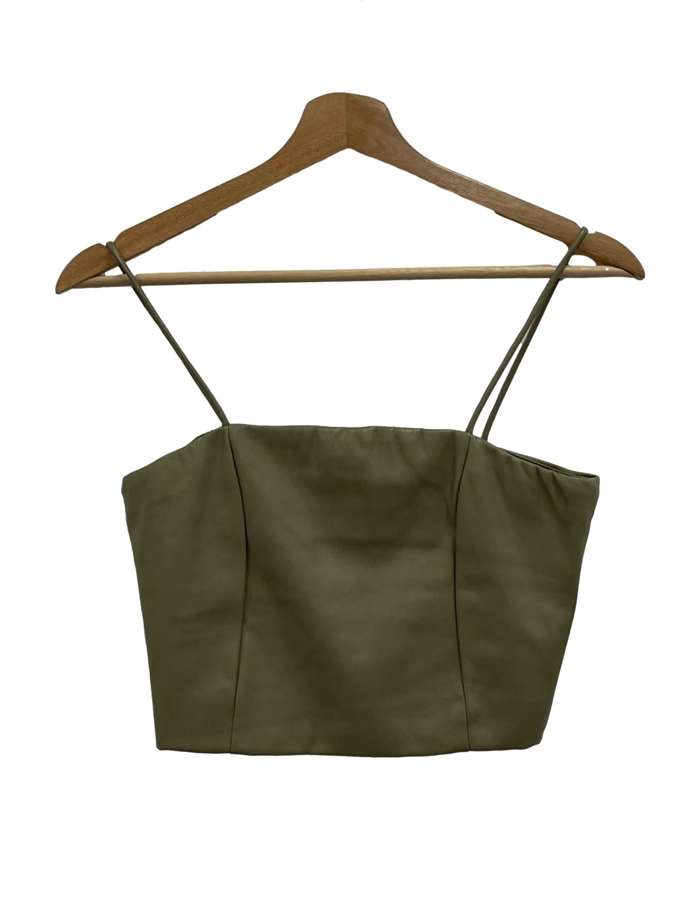 Matcha Green Leather Cami