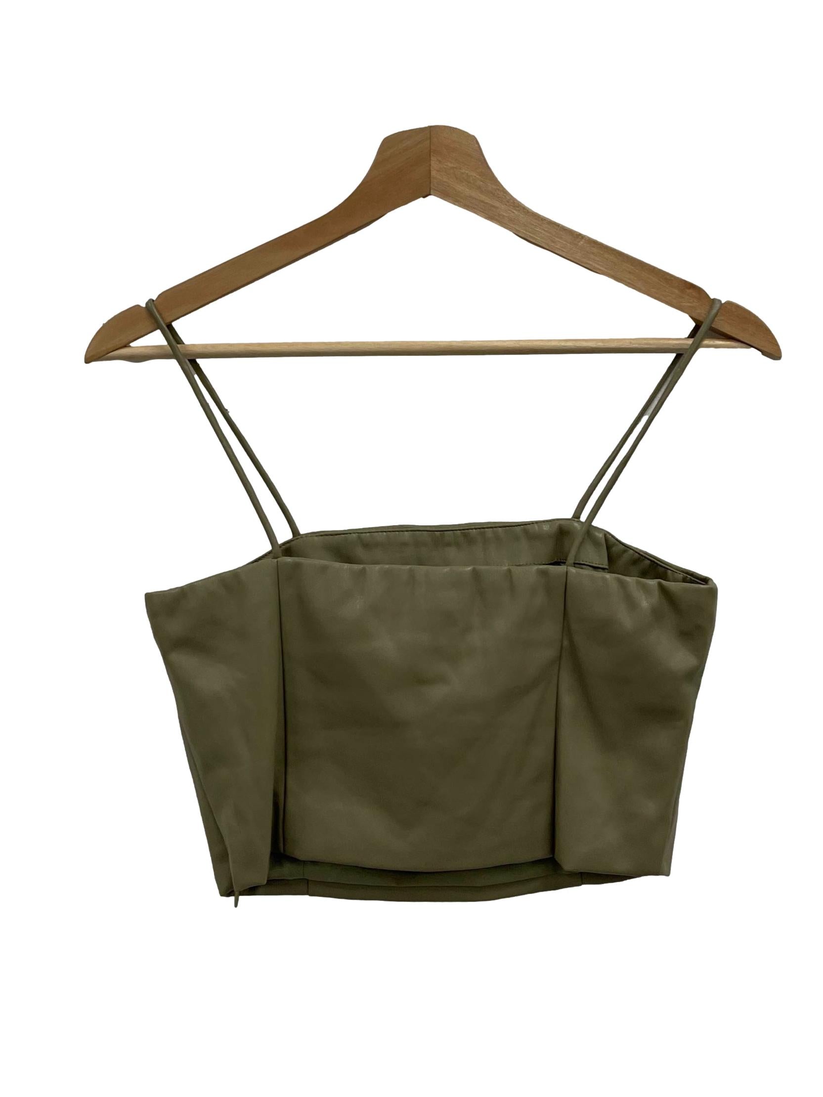 Matcha Green Leather Cami