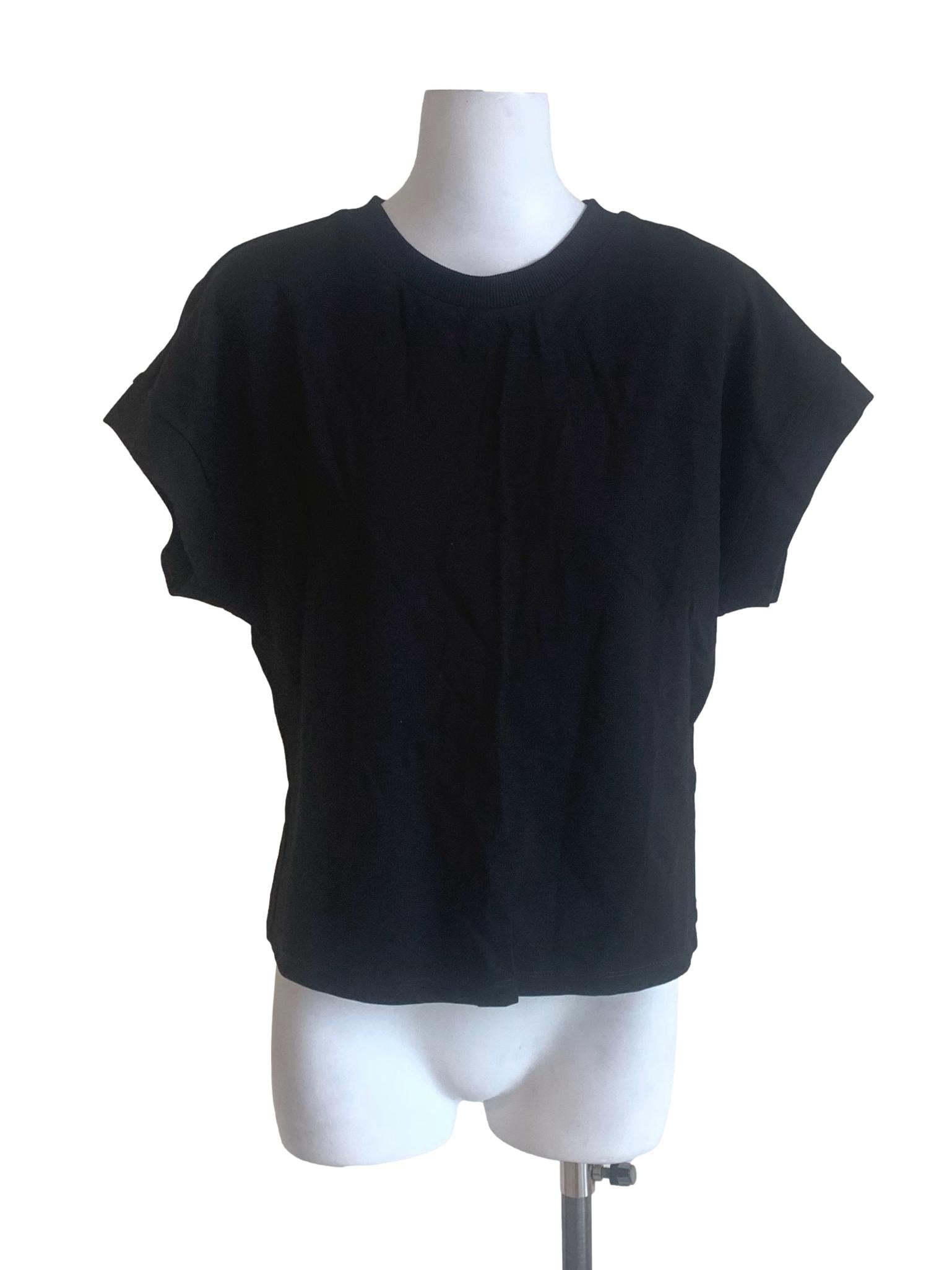 Midnight Black Drop Shoulder Sleeves Top LB