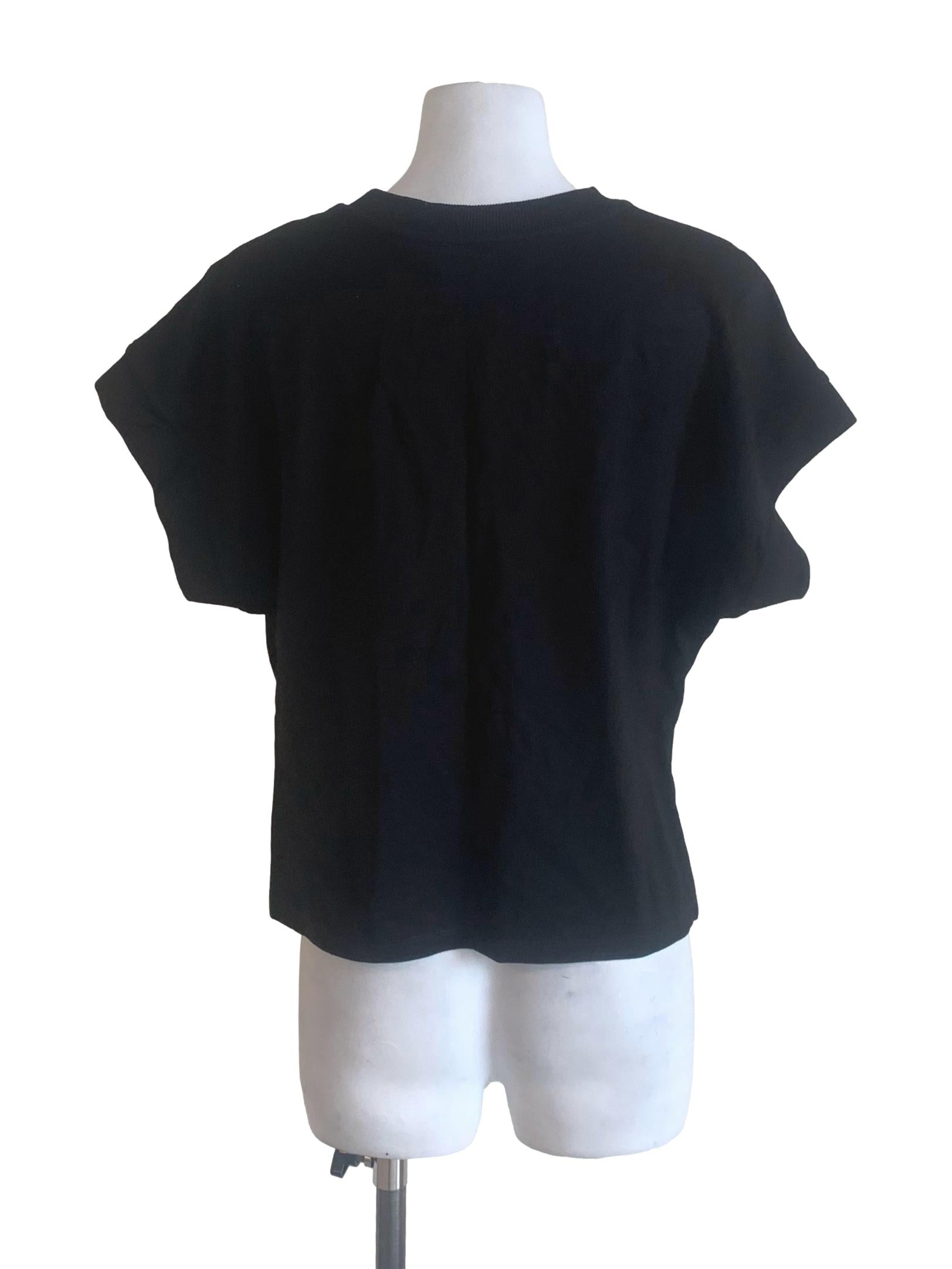 Midnight Black Drop Shoulder Sleeves Top LB