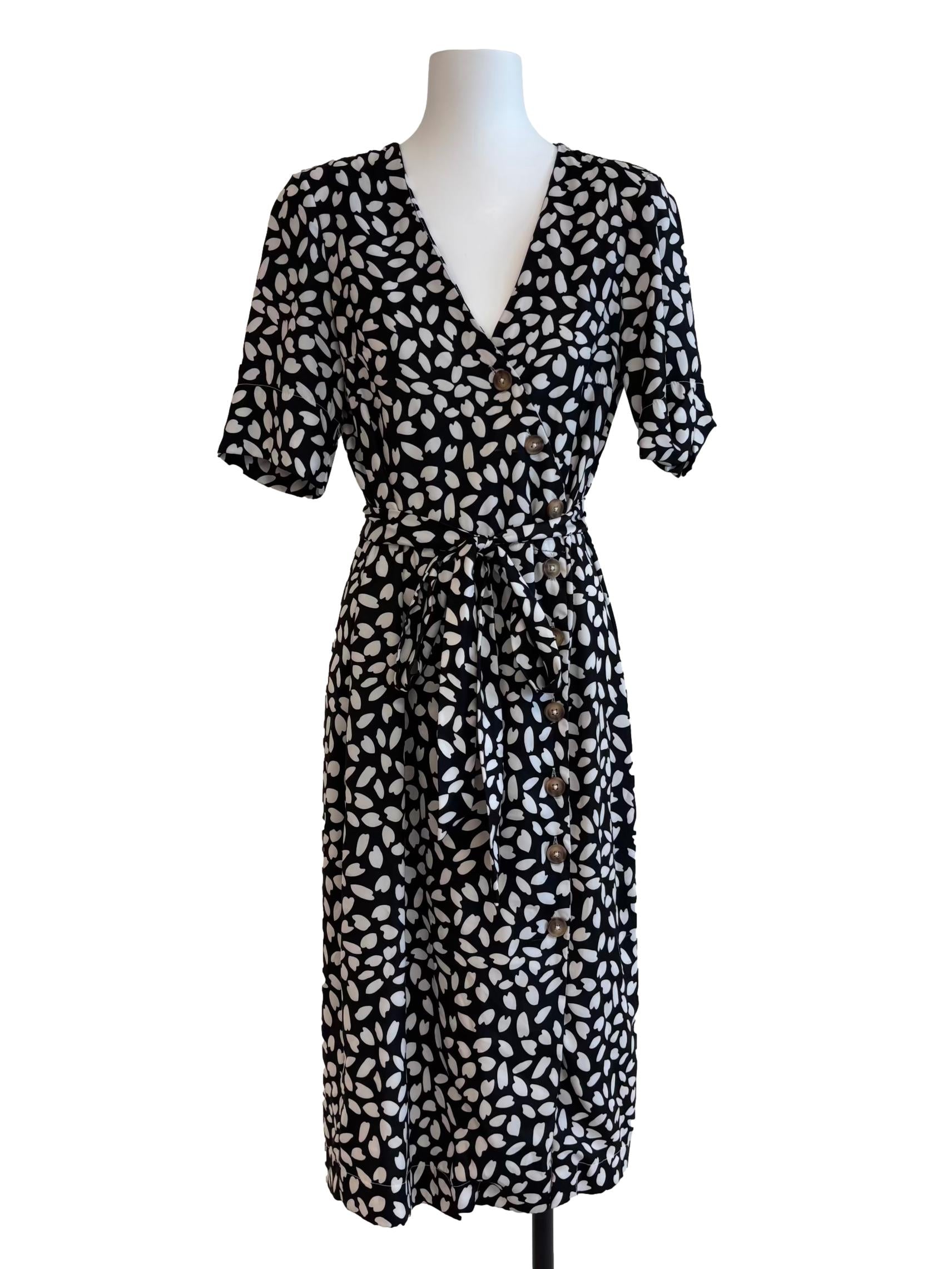 Emelie Dress In Black And White Print CSN