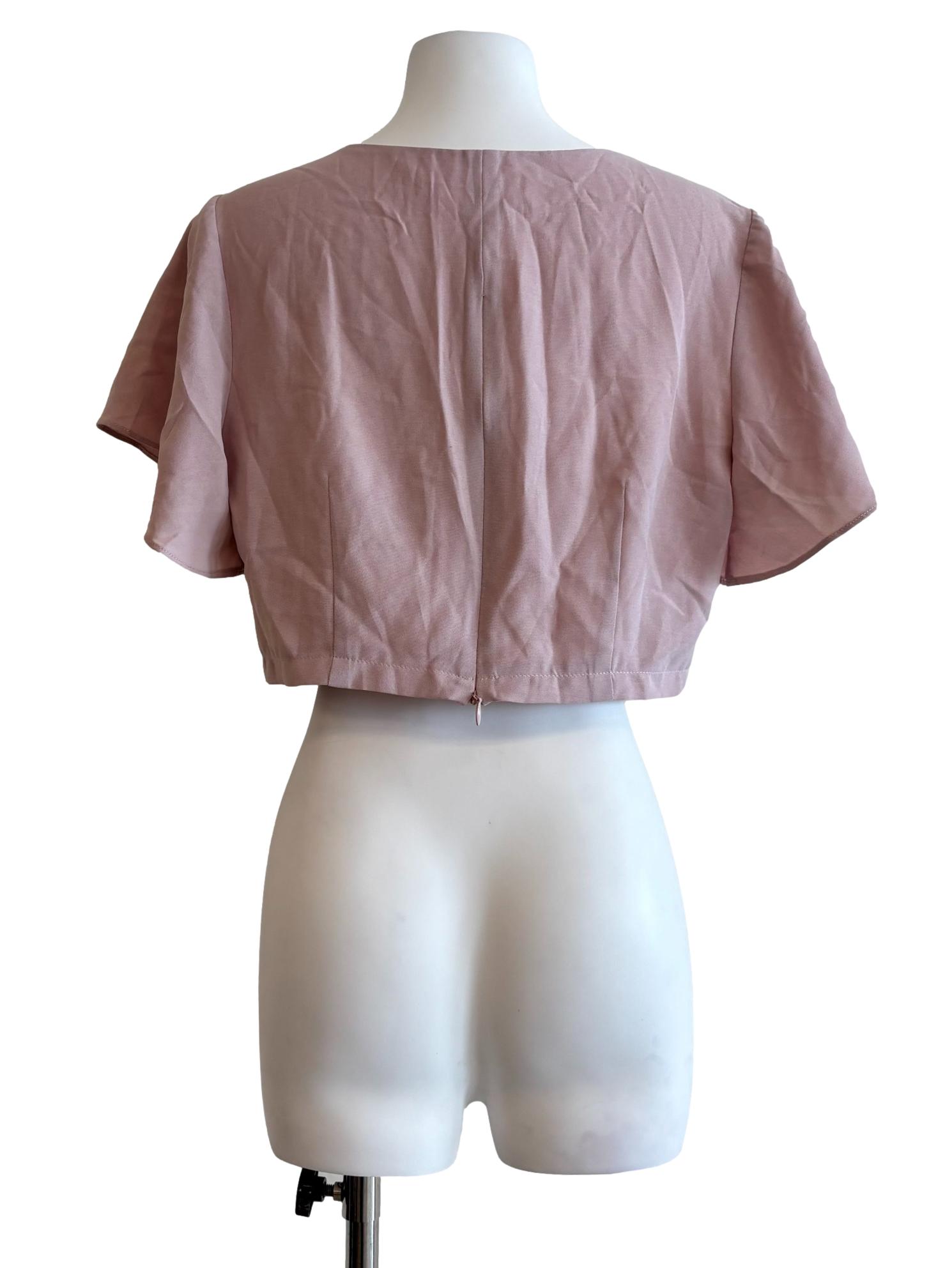 Baby Pink Cropped Blouse