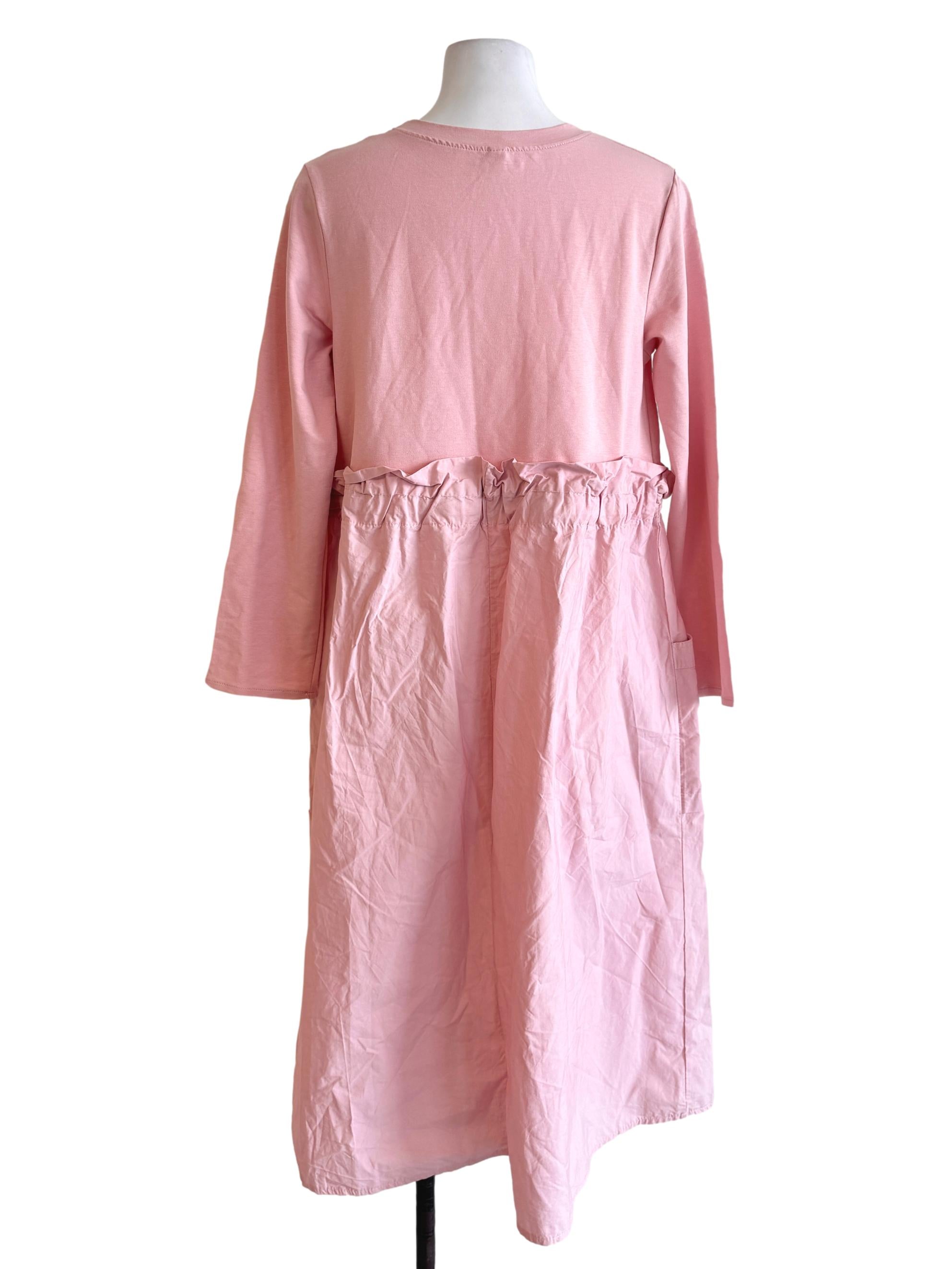 Salmon Pink Round Neck Dress