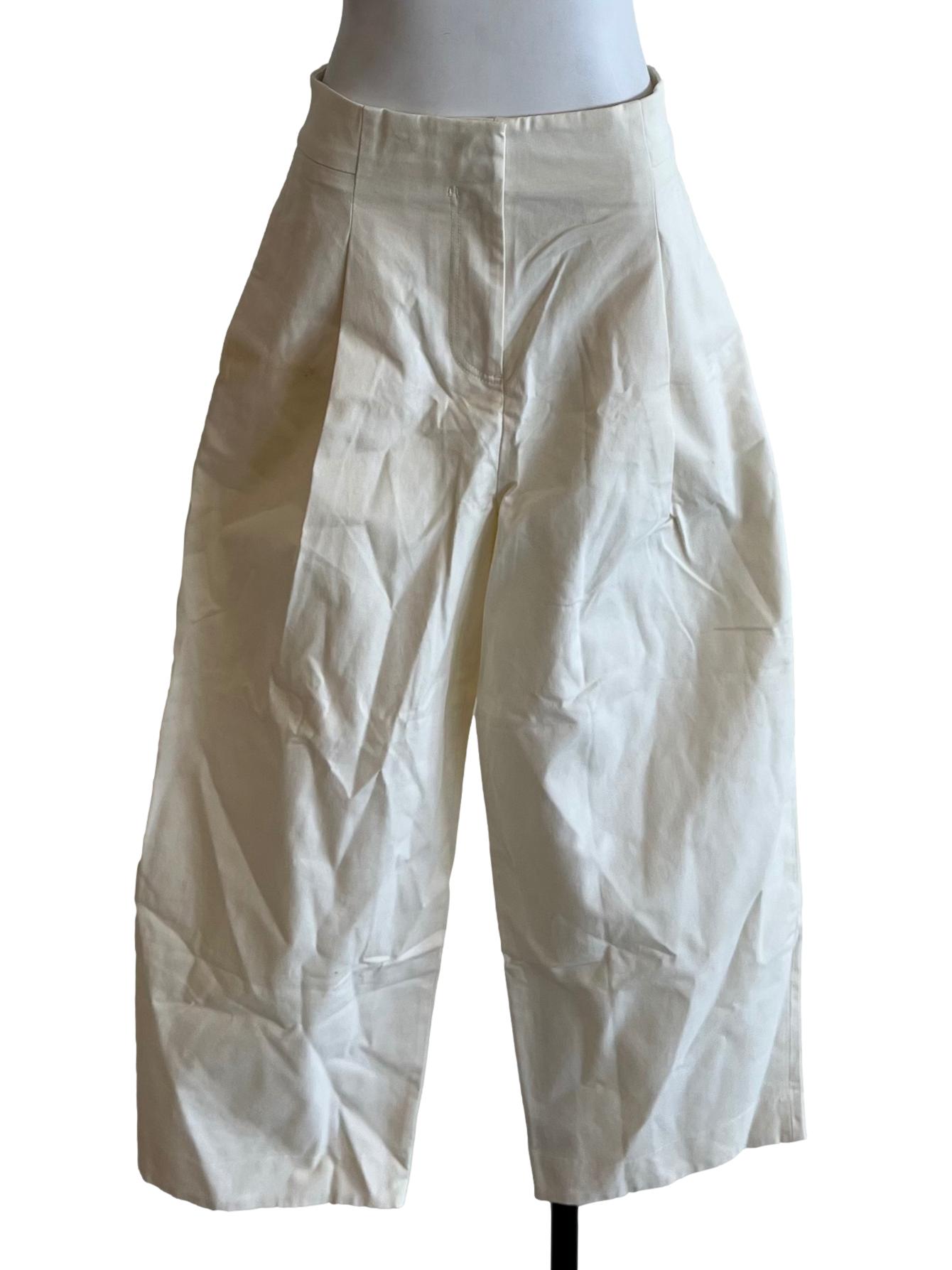 White High-Waisted Formal Pants