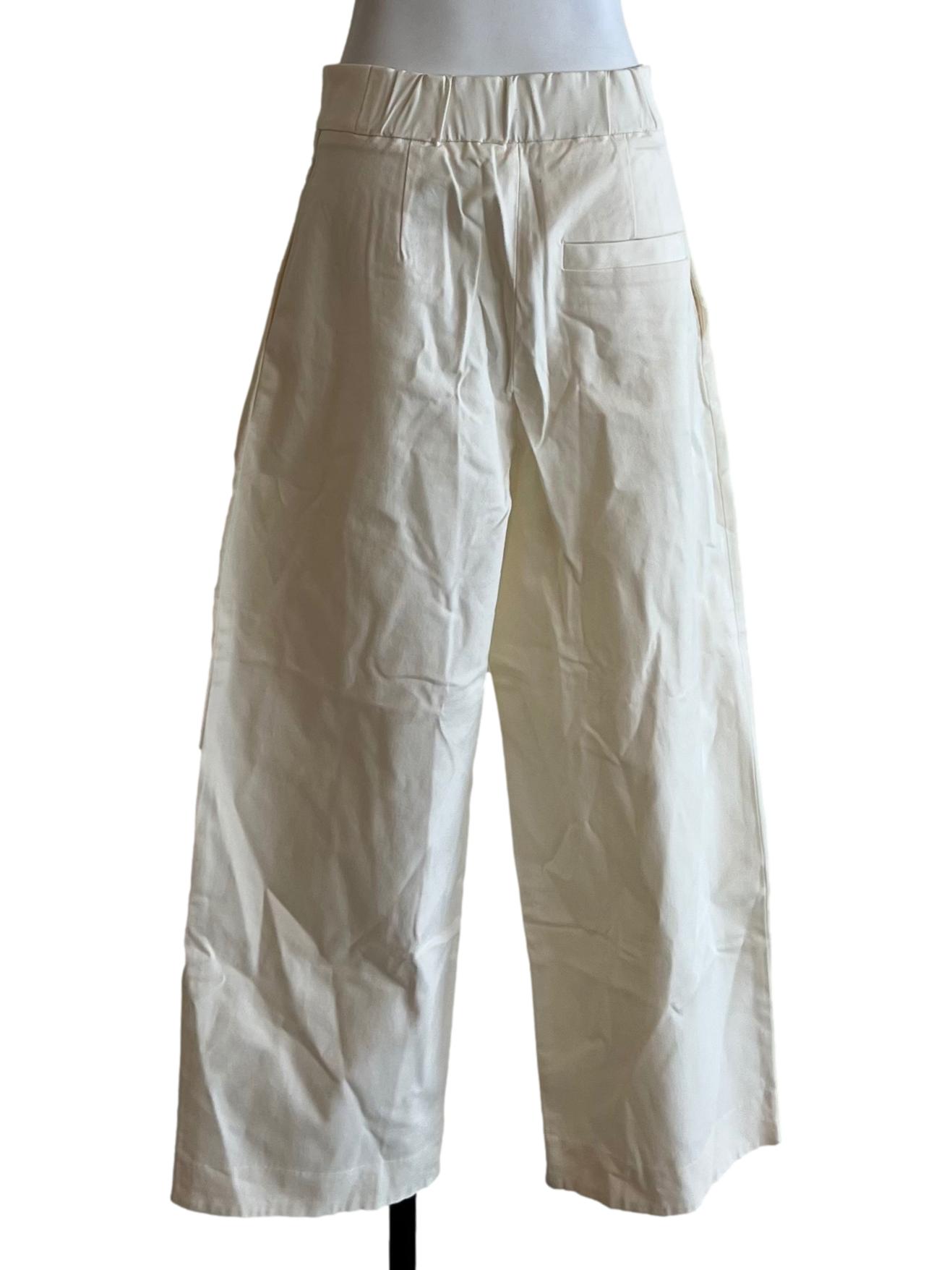 White High-Waisted Formal Pants