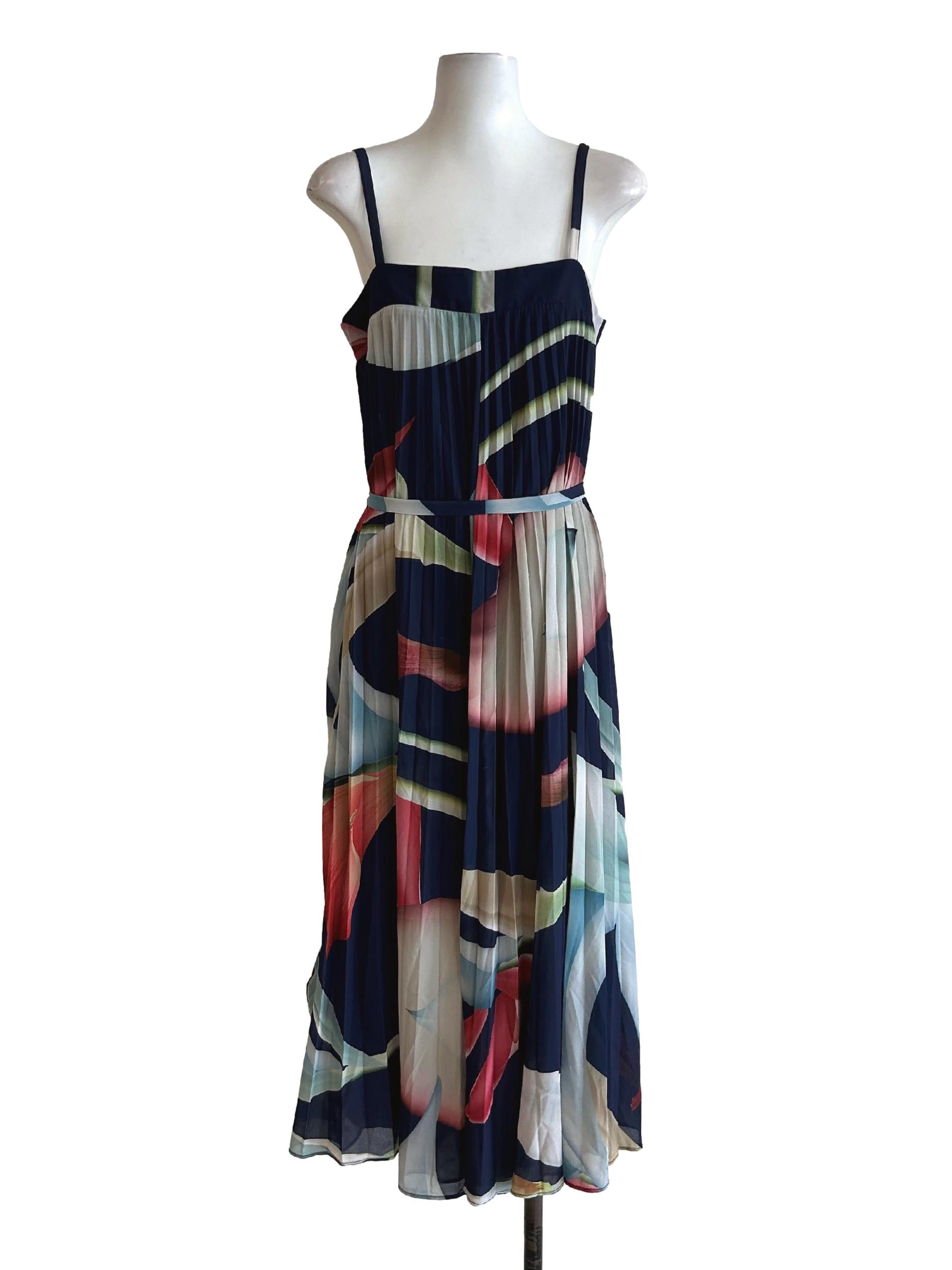Multicolor Pleated Dress