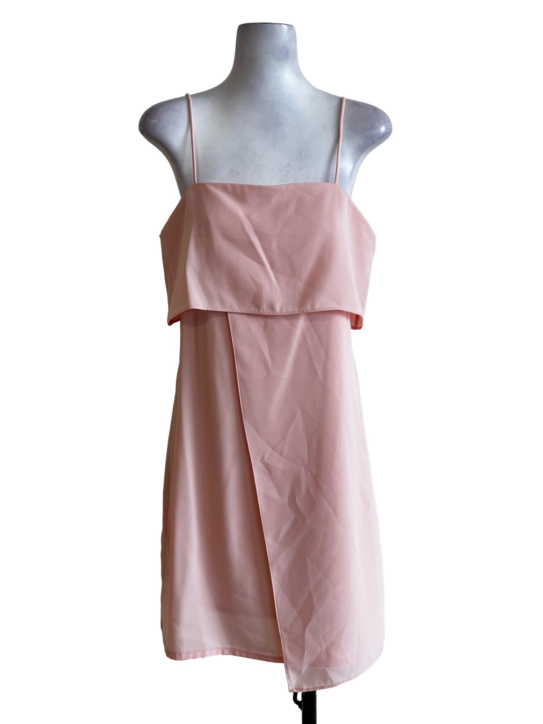 Rose Pink Spaghetti Straps Mini Dress