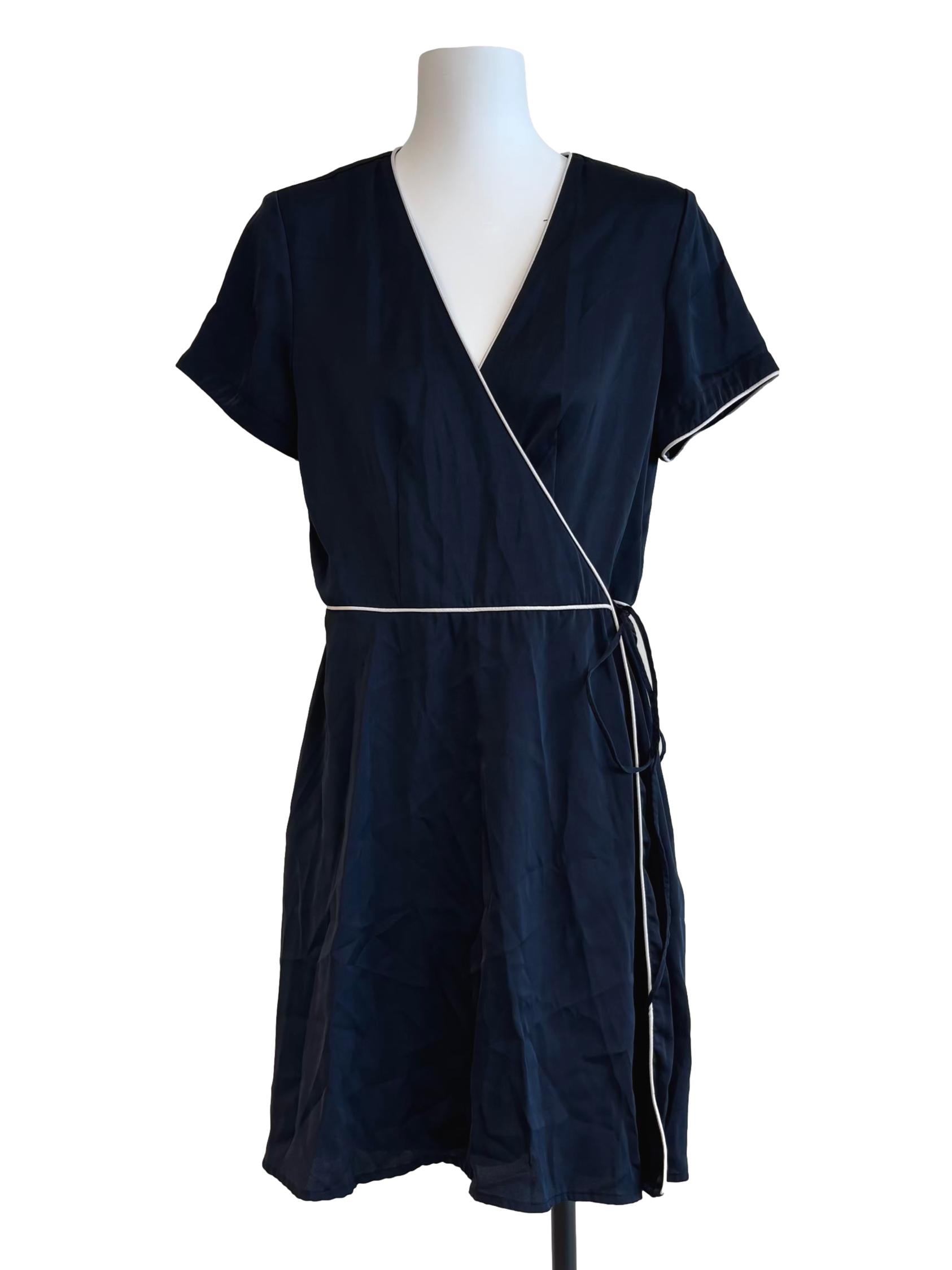 Eloise Wrap Dress In Navy CSN