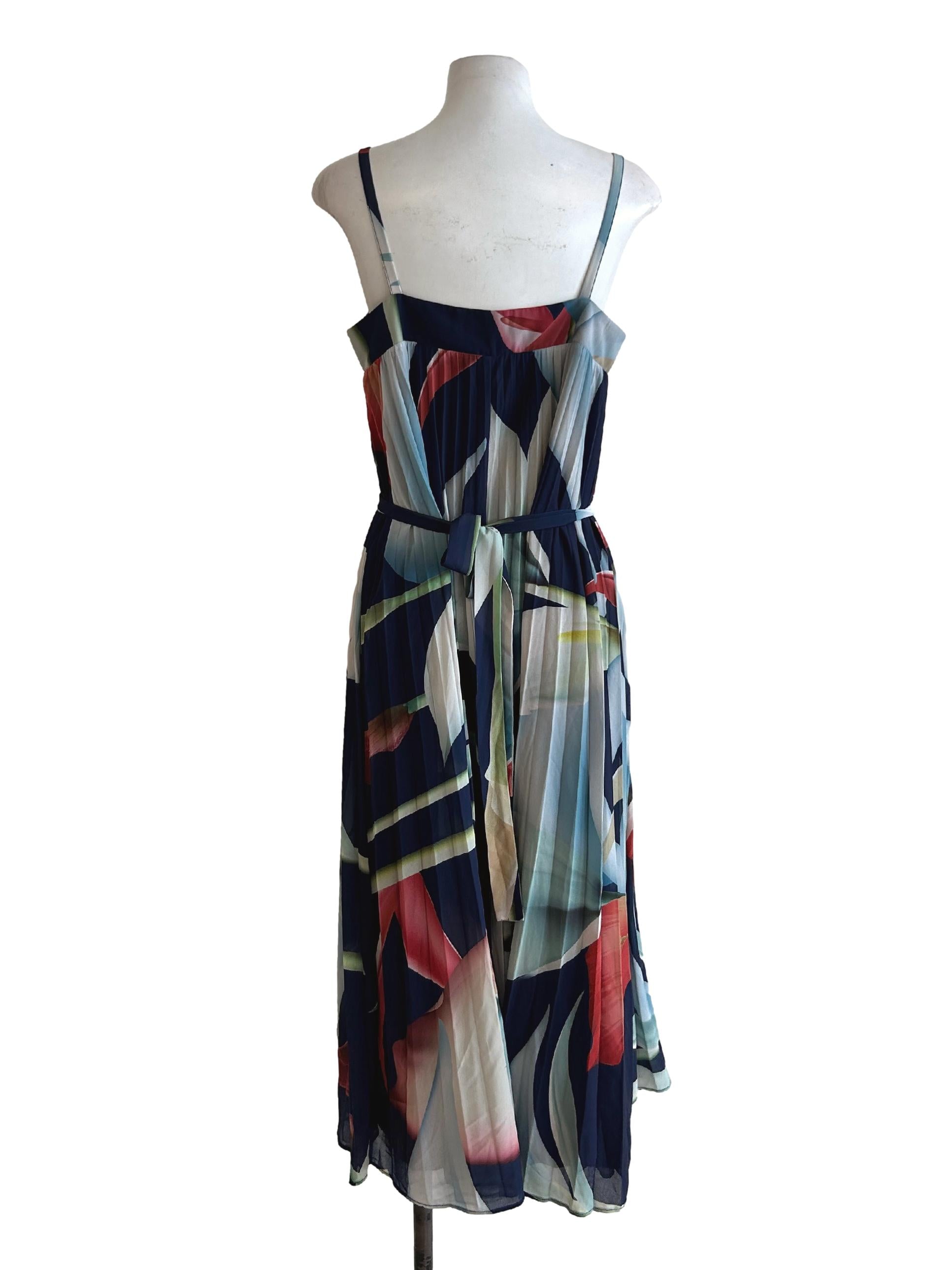 Multicolor Pleated Dress