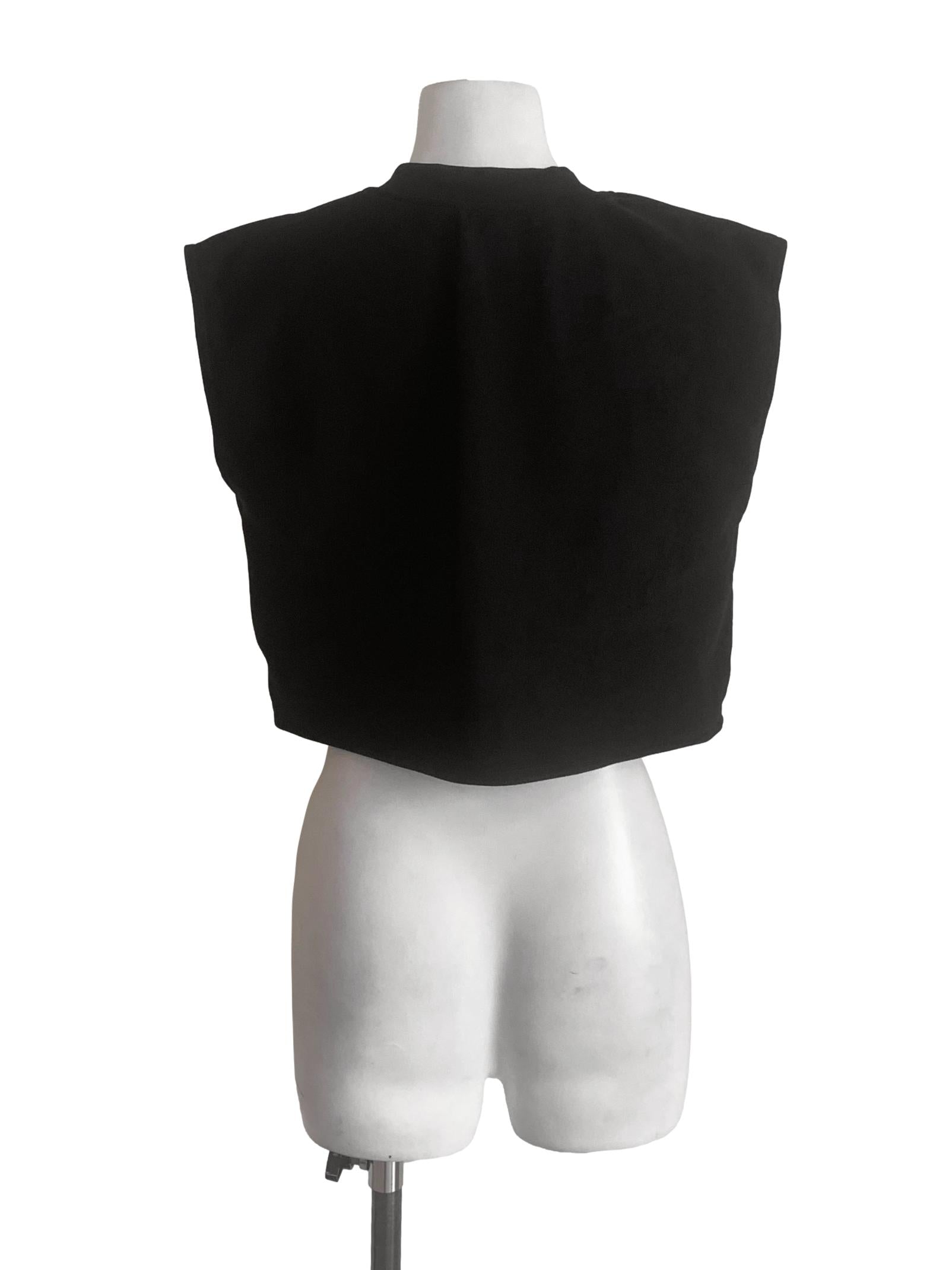 Oil Black Zipped Trapezoid Top LB