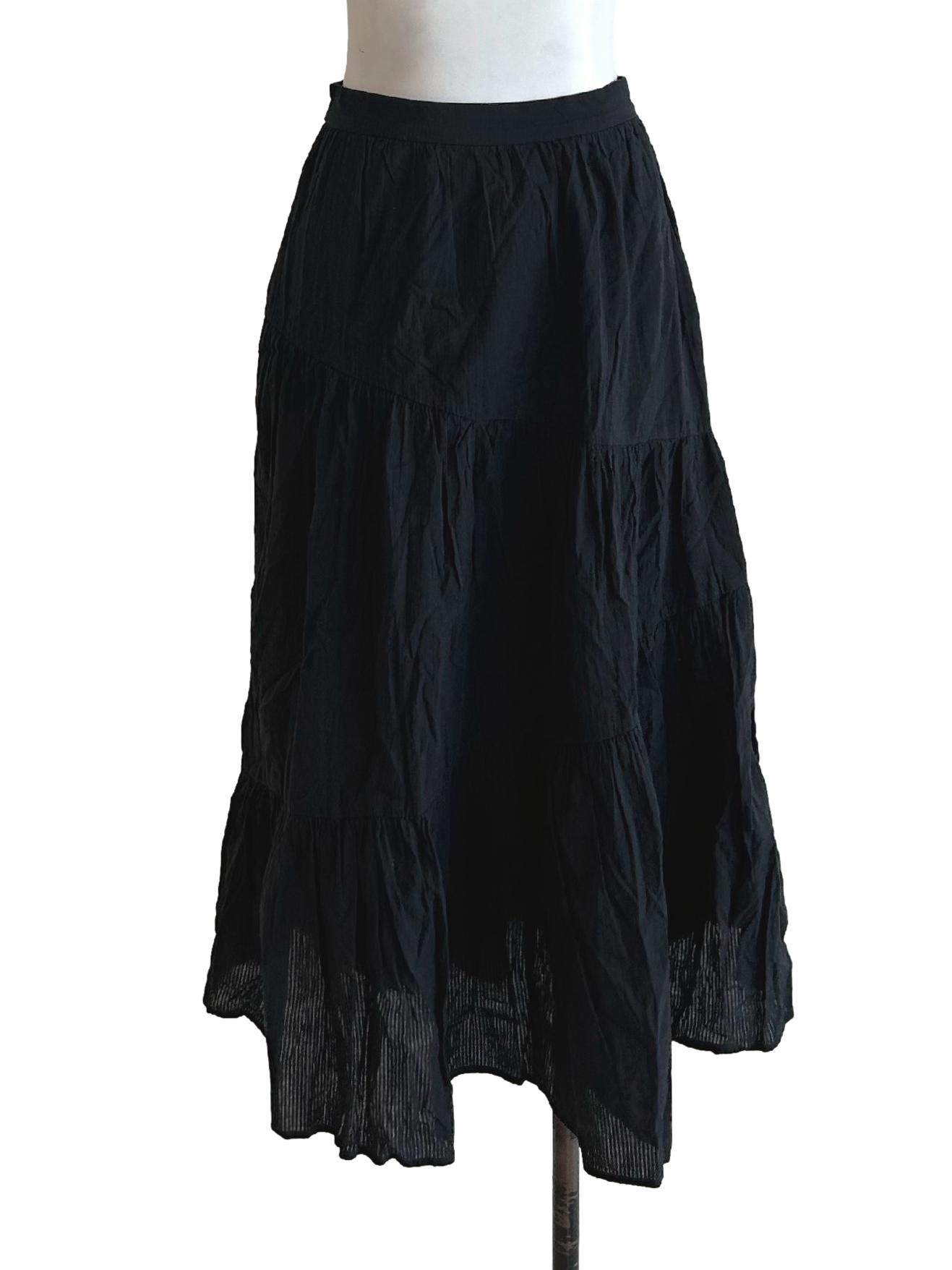 Striped Cotton Tiered Skirt OSN