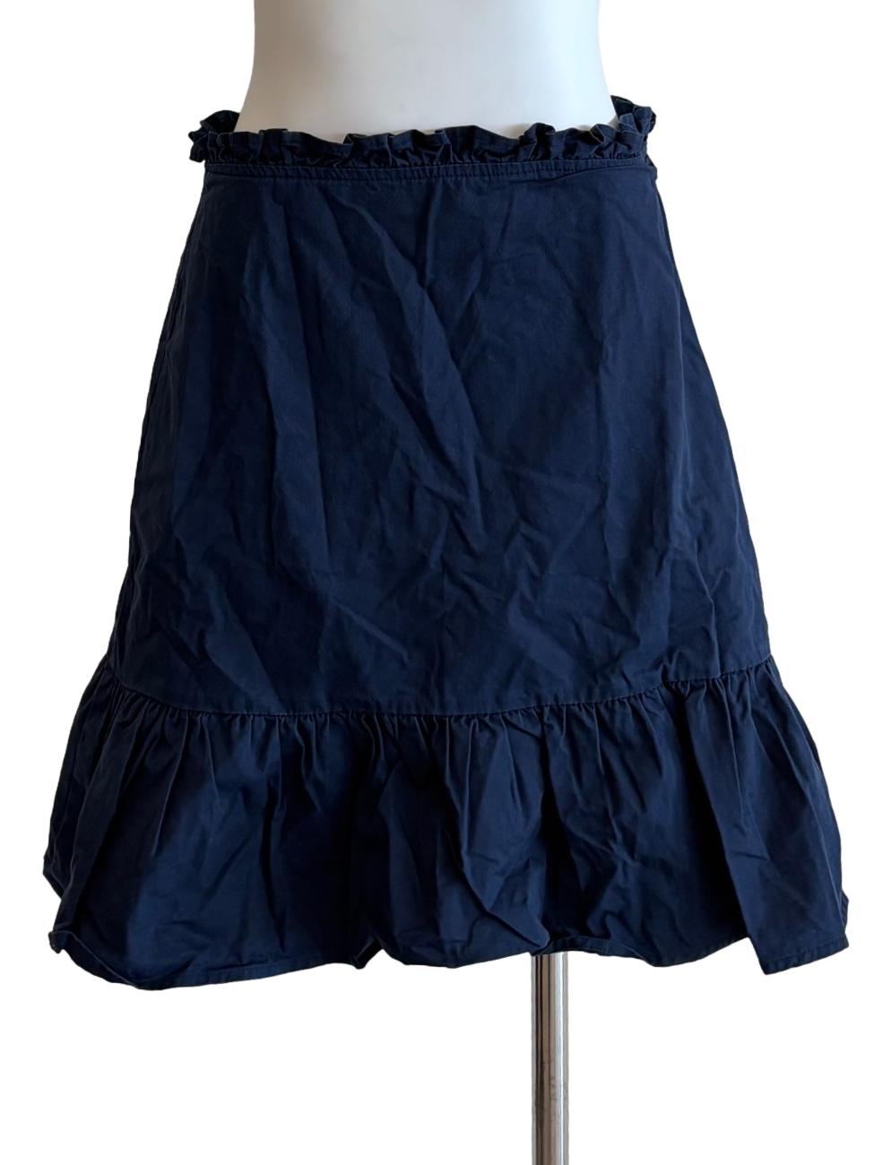 Navy Blue Cotton Dropwaist Skirt