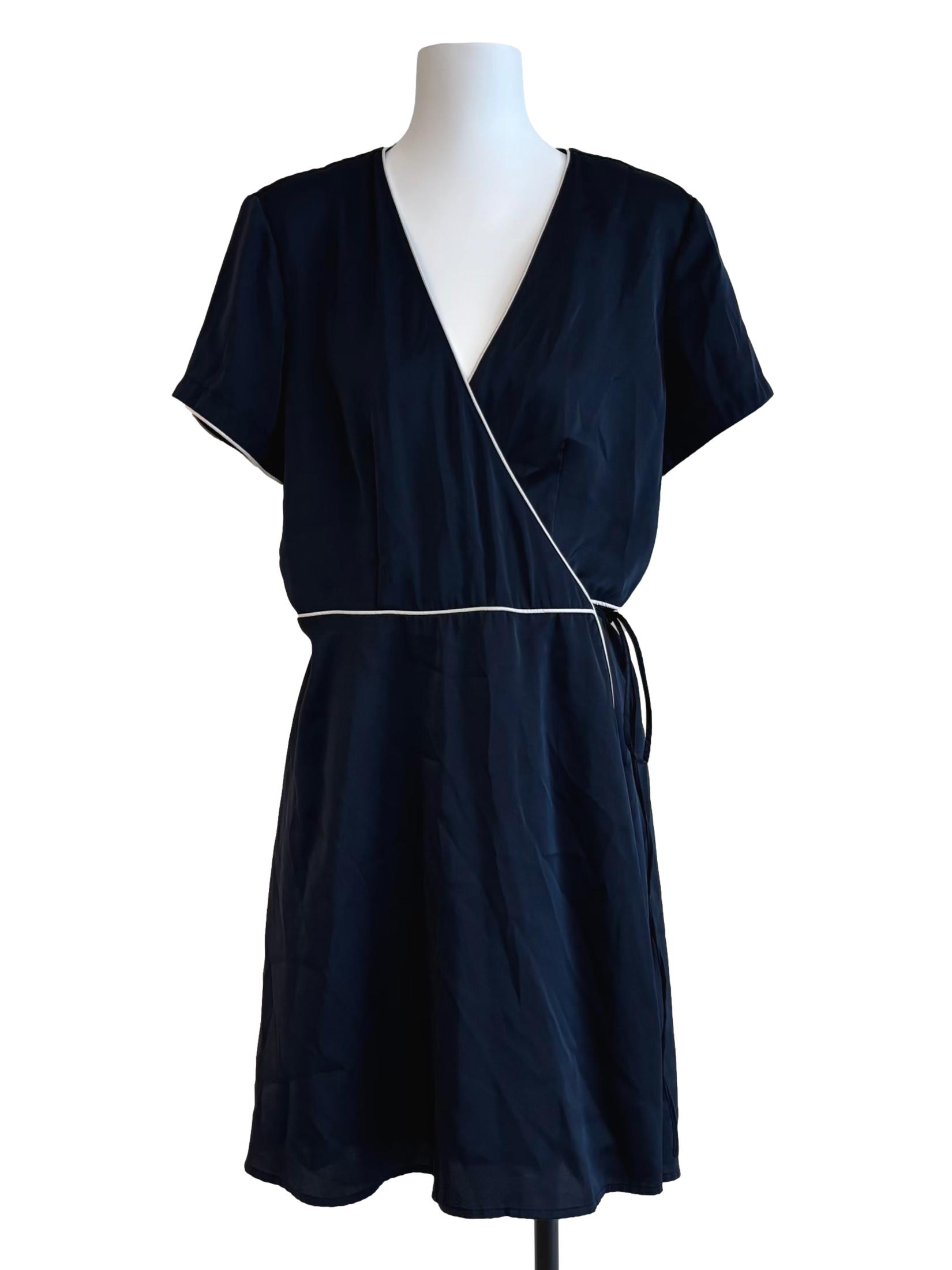Eloise Wrap Dress In Navy CSN