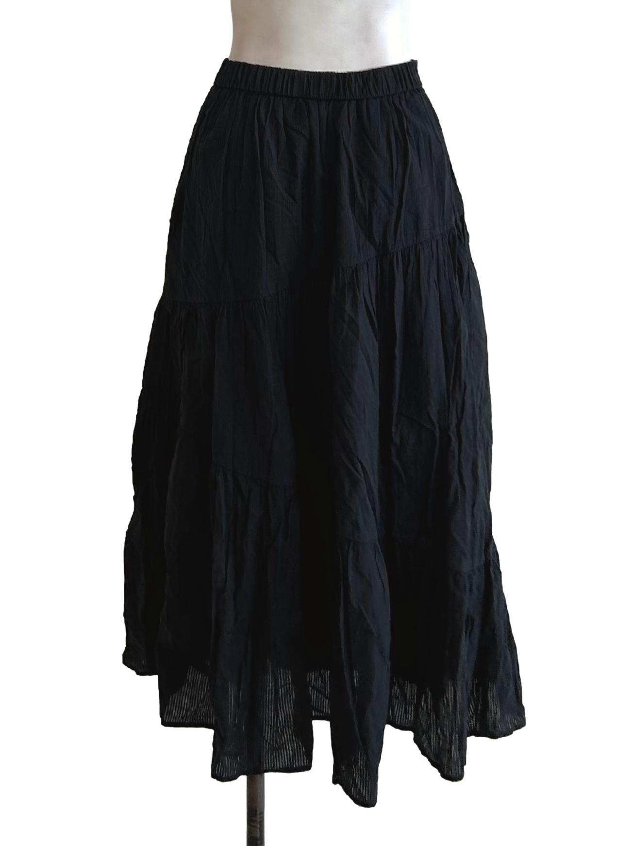 Striped Cotton Tiered Skirt OSN