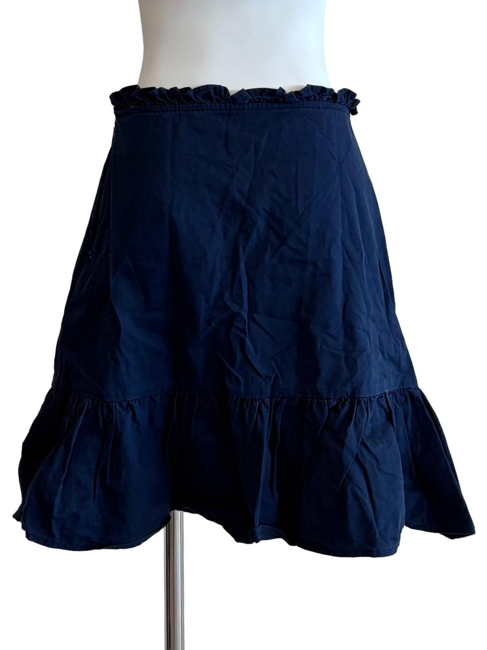 Navy Blue Cotton Dropwaist Skirt