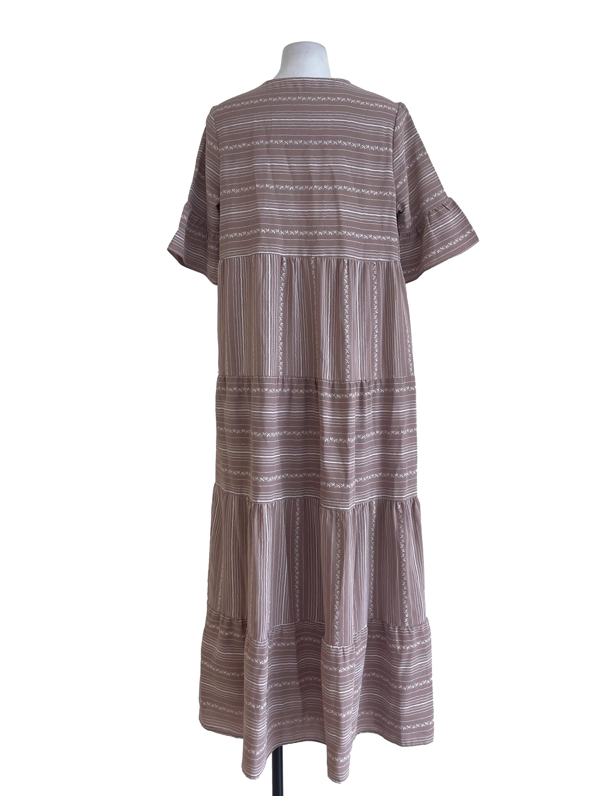 Malt Brown Printed Dress