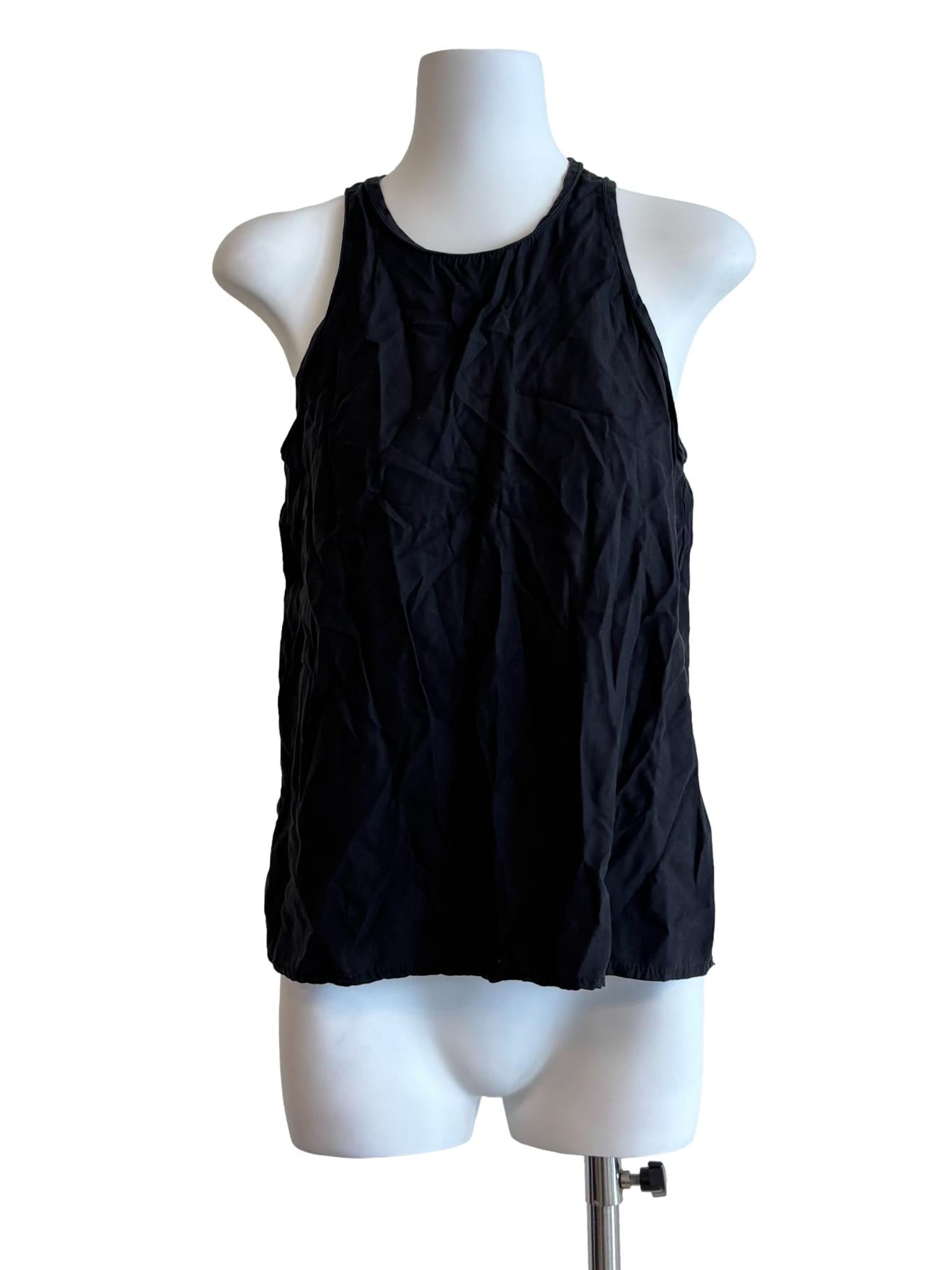 Jet Black Round Neck Sleeveless Top