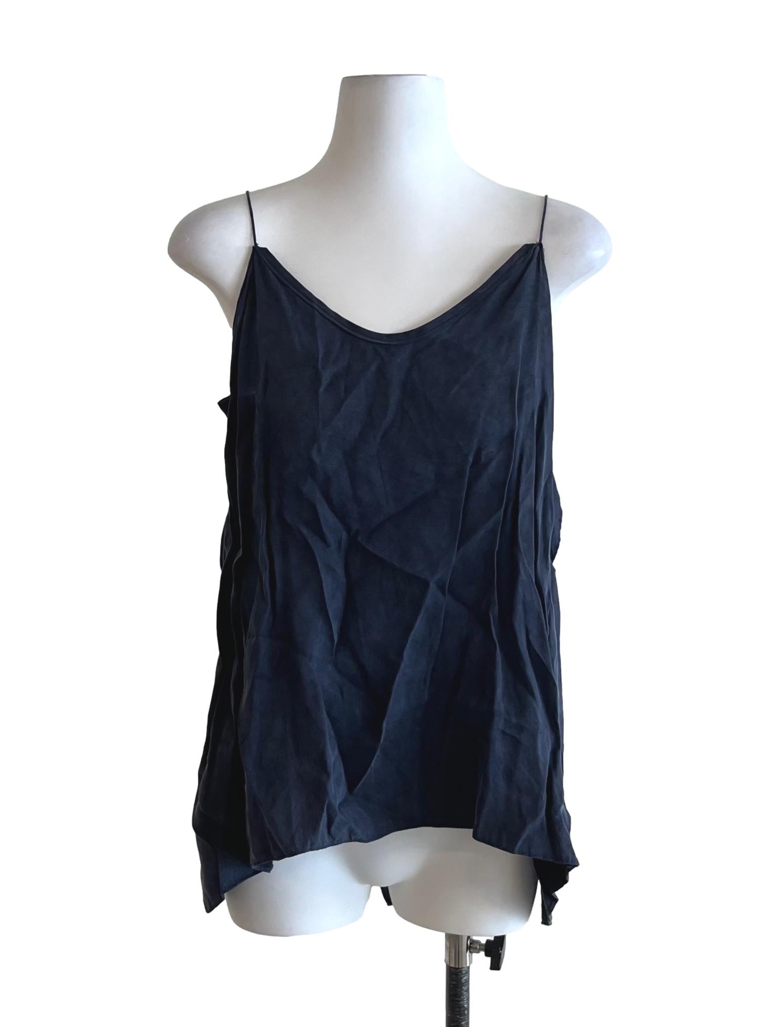 Slate Grey Ruffled Sleeveless Top