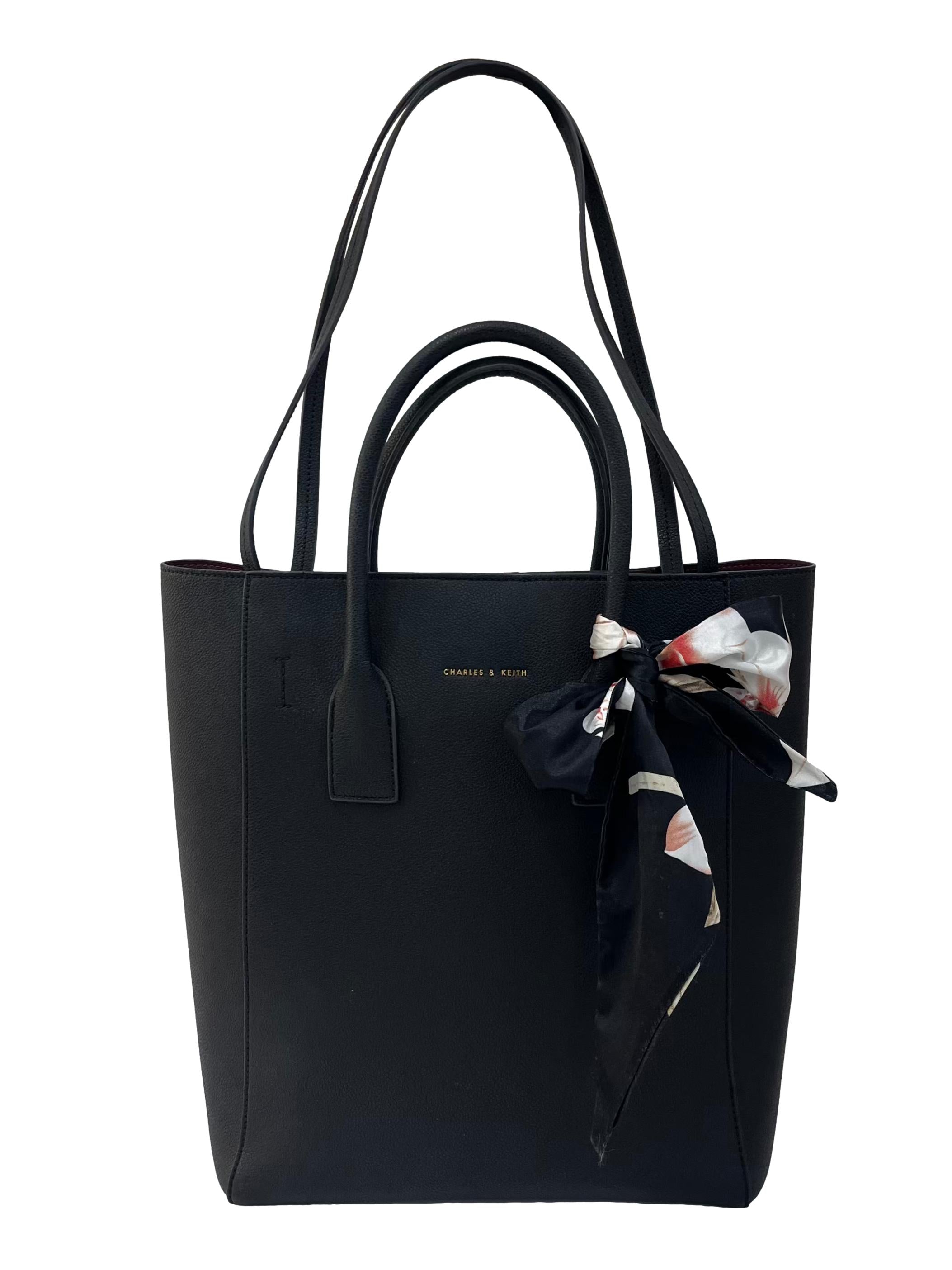 Black Chiffon Scarf Tote Bag CSN