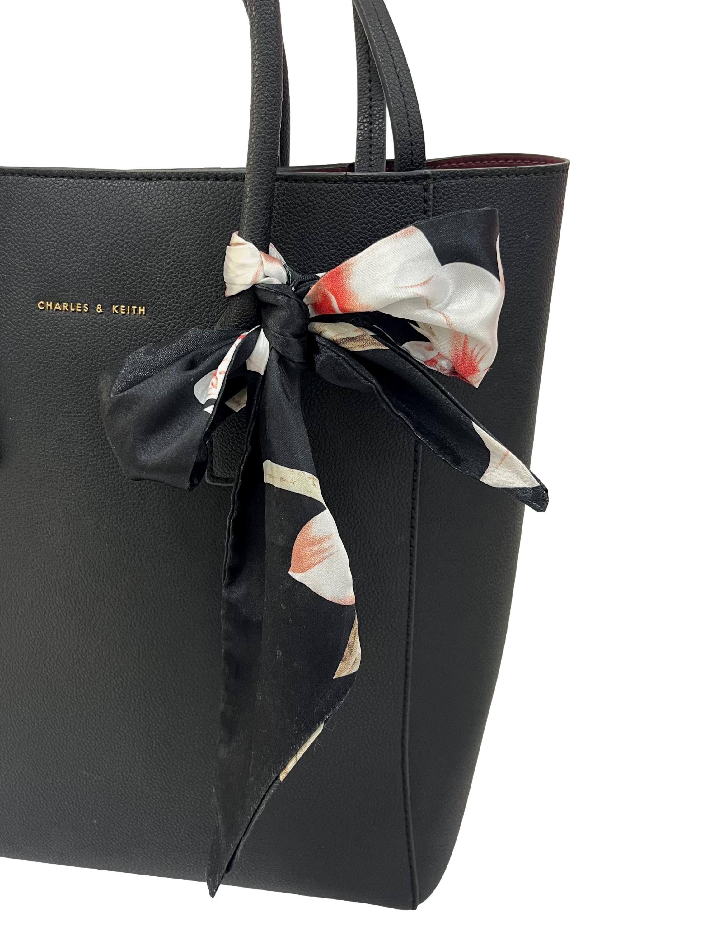 Black Chiffon Scarf Tote Bag CSN