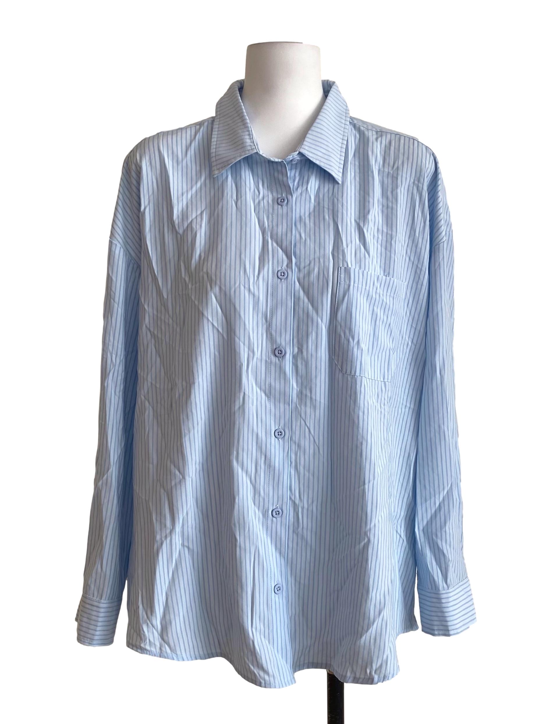 Light Blue Stripes Button Down Shirt TWL