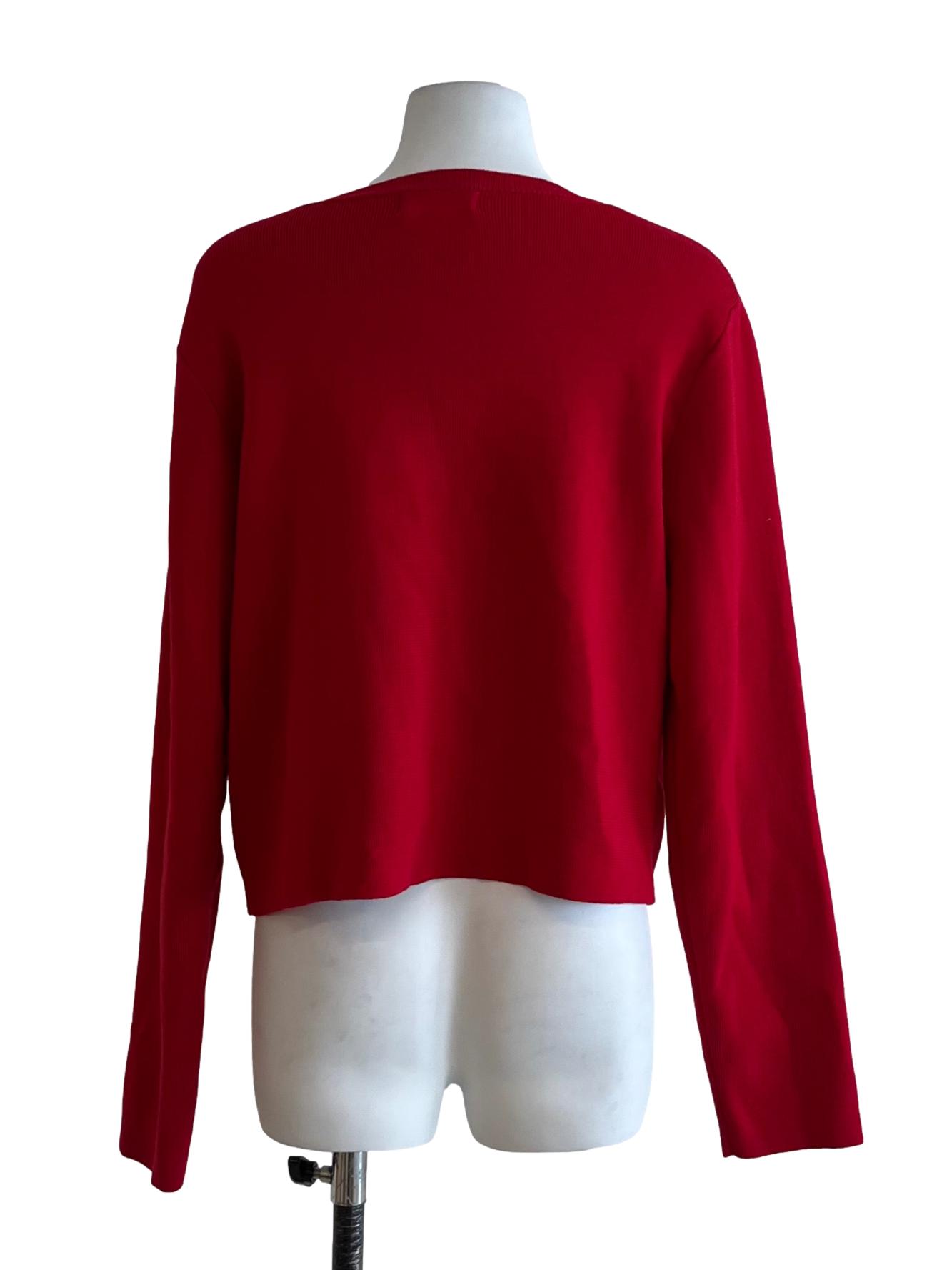 Crimson Red Button Cardigan