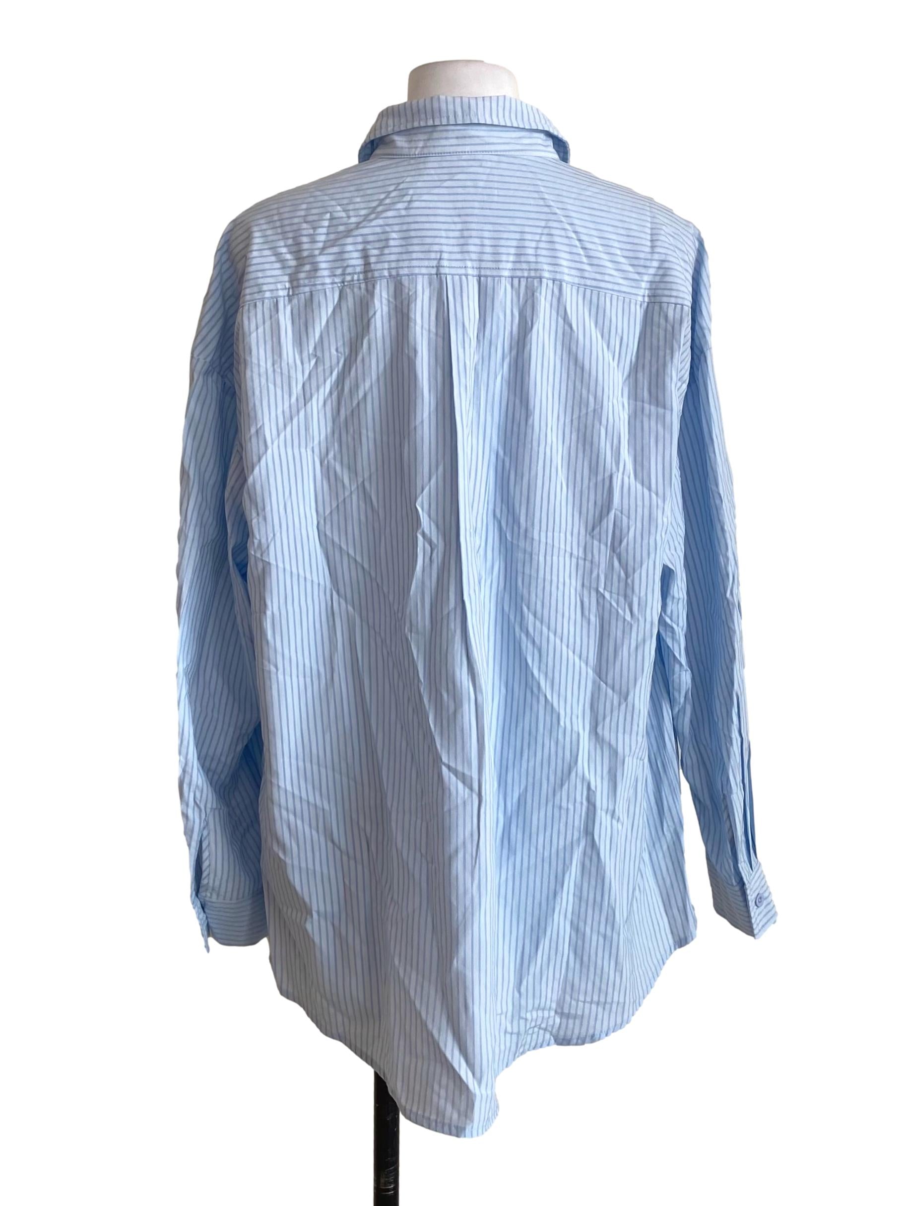 Light Blue Stripes Button Down Shirt TWL
