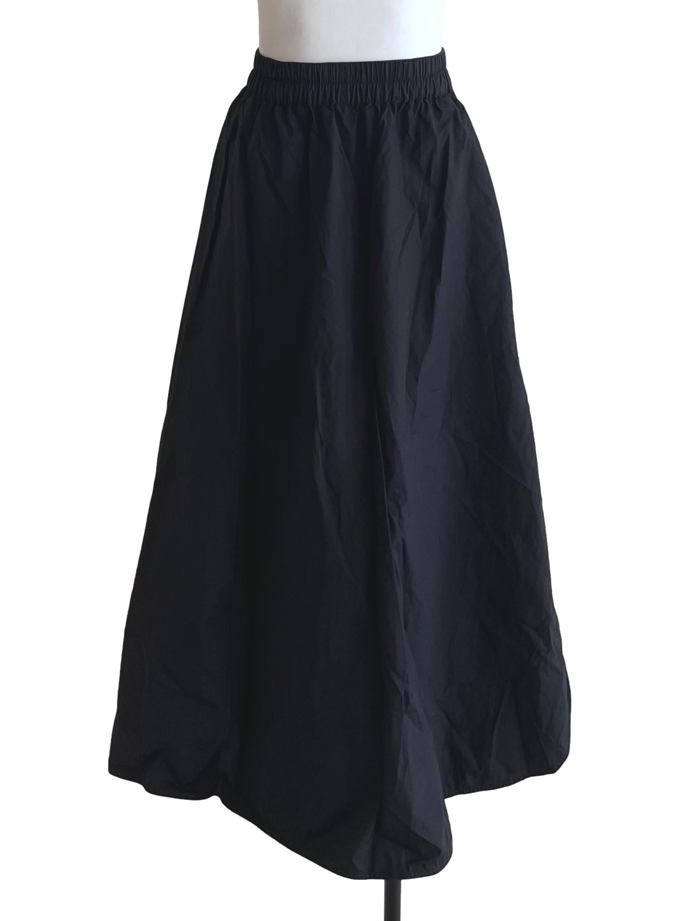 Black High-Waisted A-Line Skirt