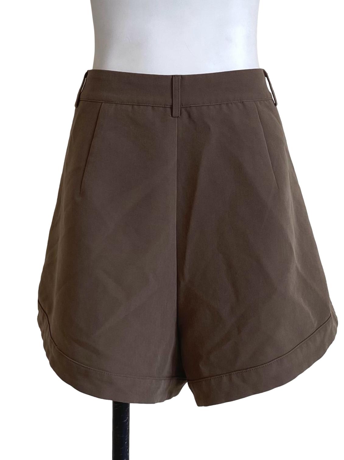 Coco Brown Pleated Shorts