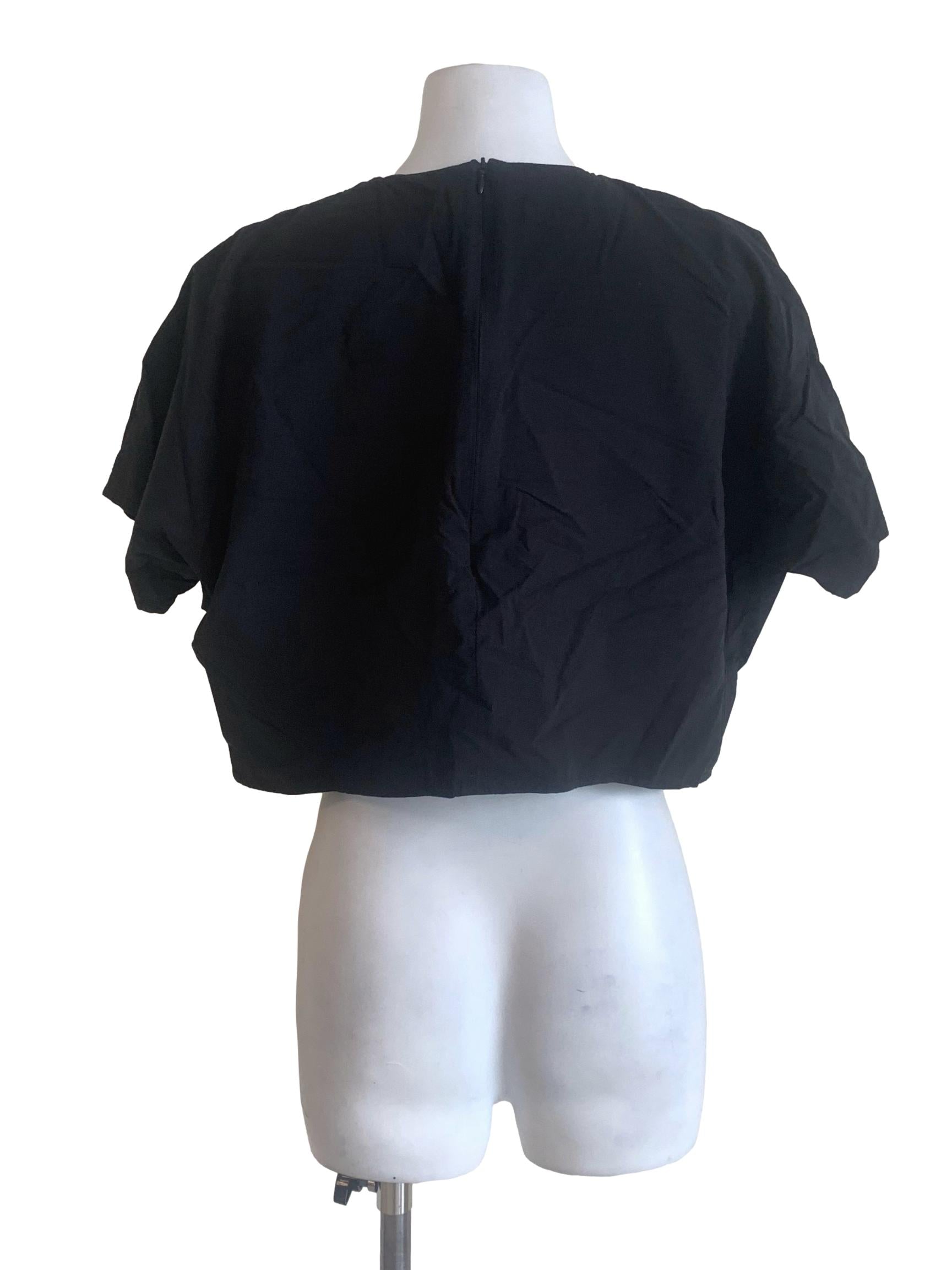 Charcoal Black V Neck Crop Top