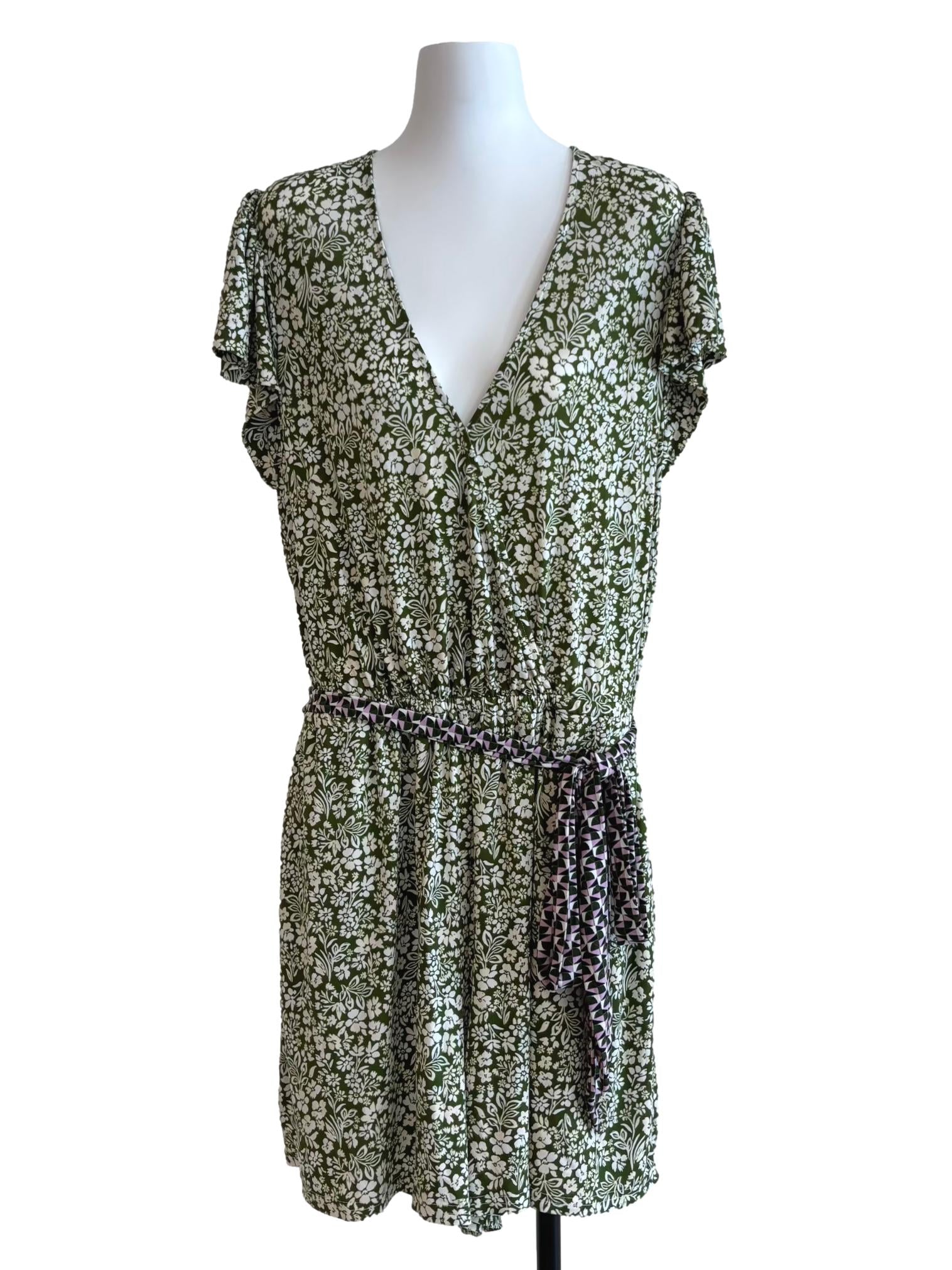 Moss Green Darcey Ruffle Romper  CSN