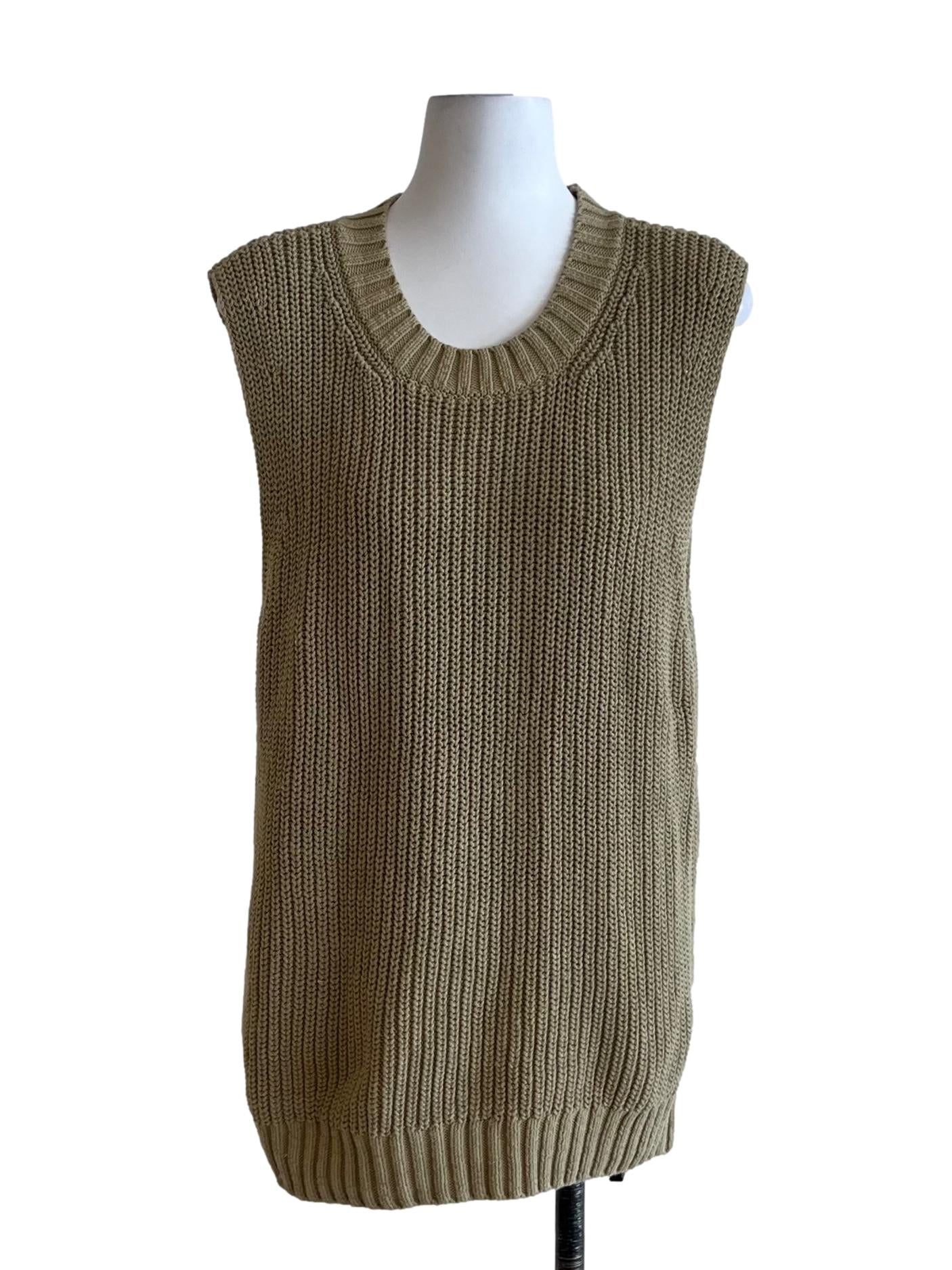 Olive Green Knitted Vest