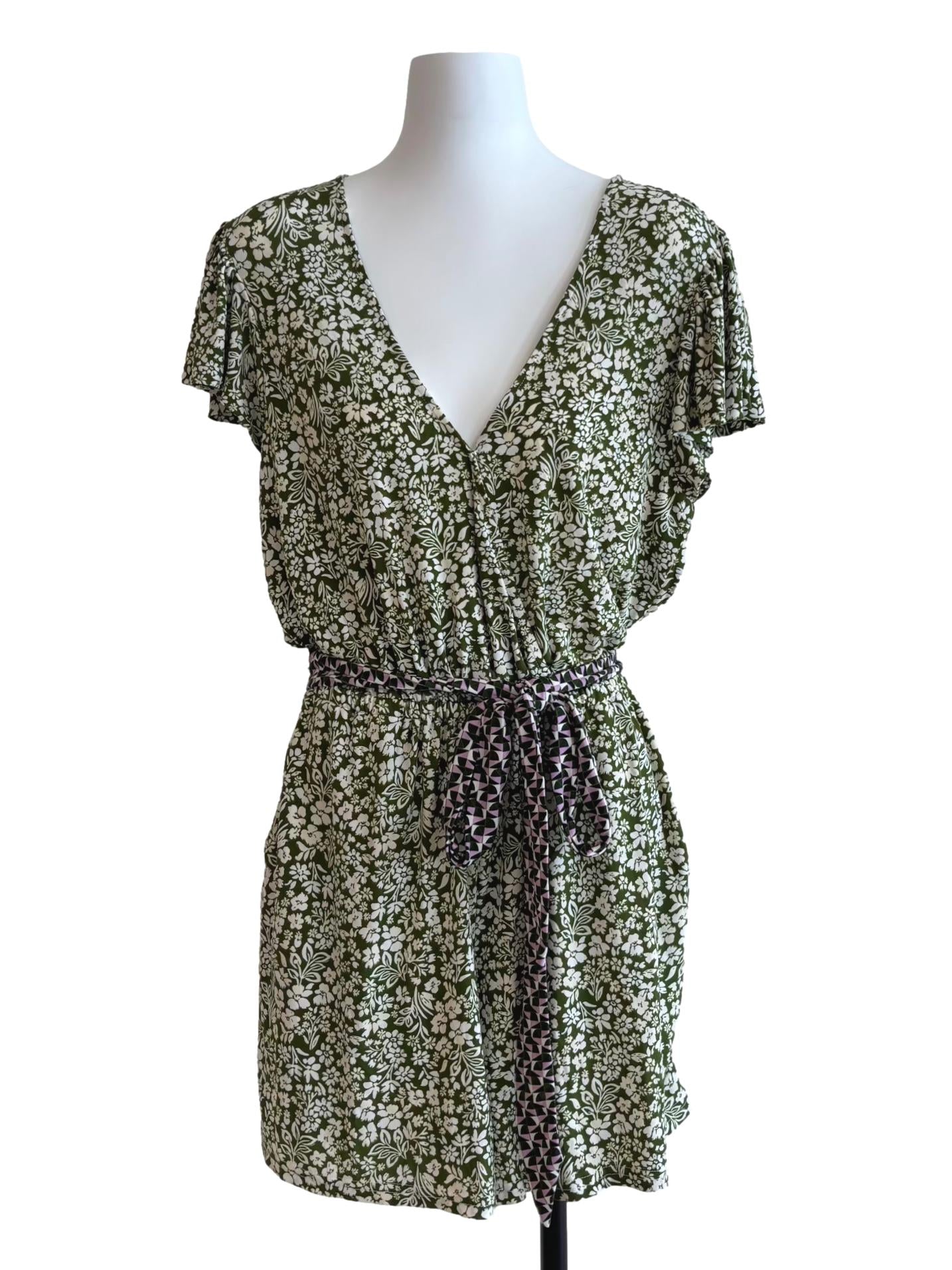 Moss Green Darcey Ruffle Romper CSN