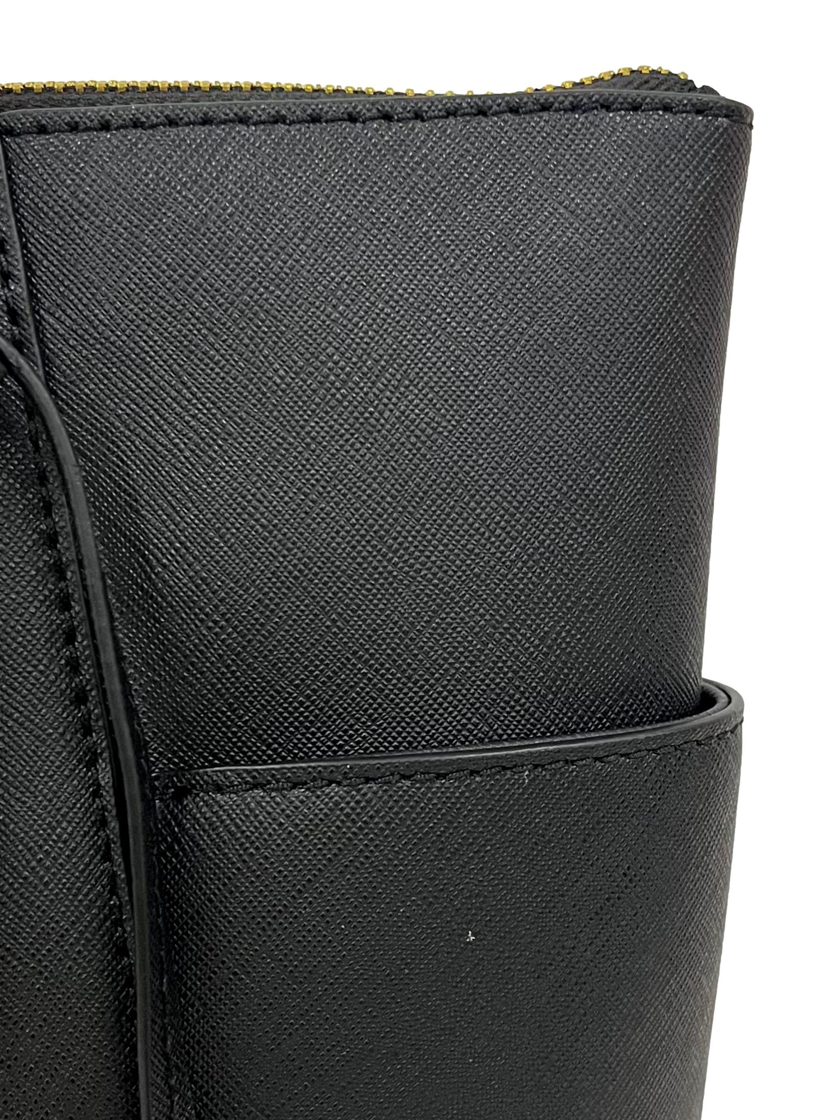 Black Leather Charlotte Large Top Zip Tote Bag CSN