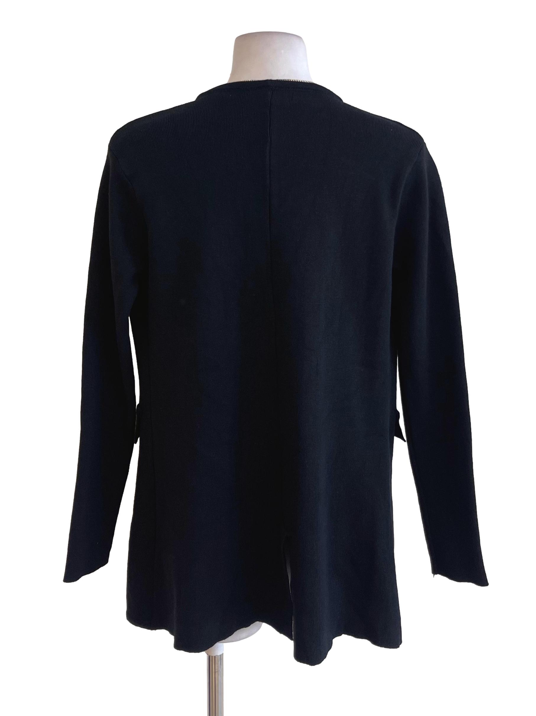 Black Decorative Golden Zip Jacket
