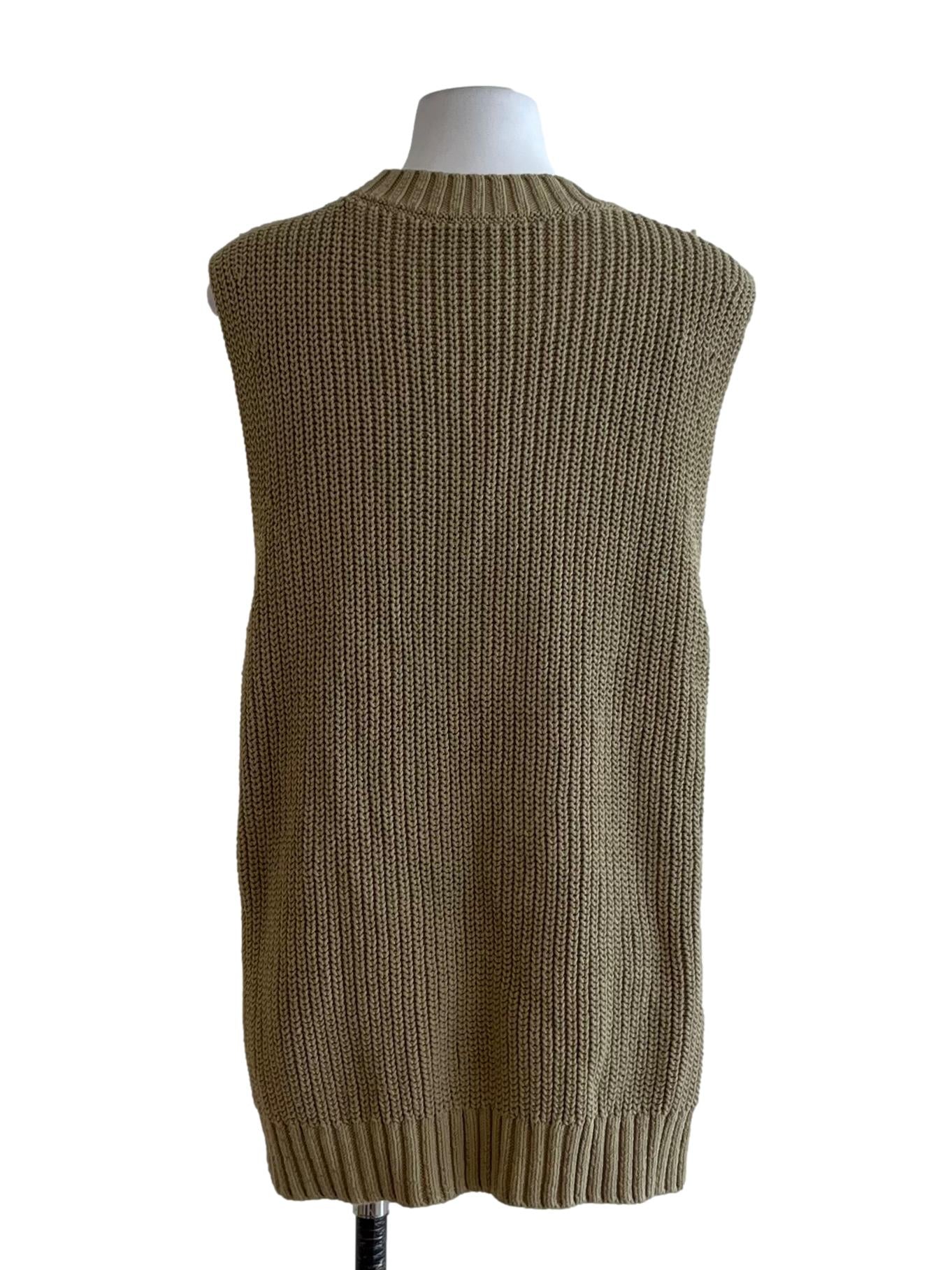 Olive Green Knitted Vest