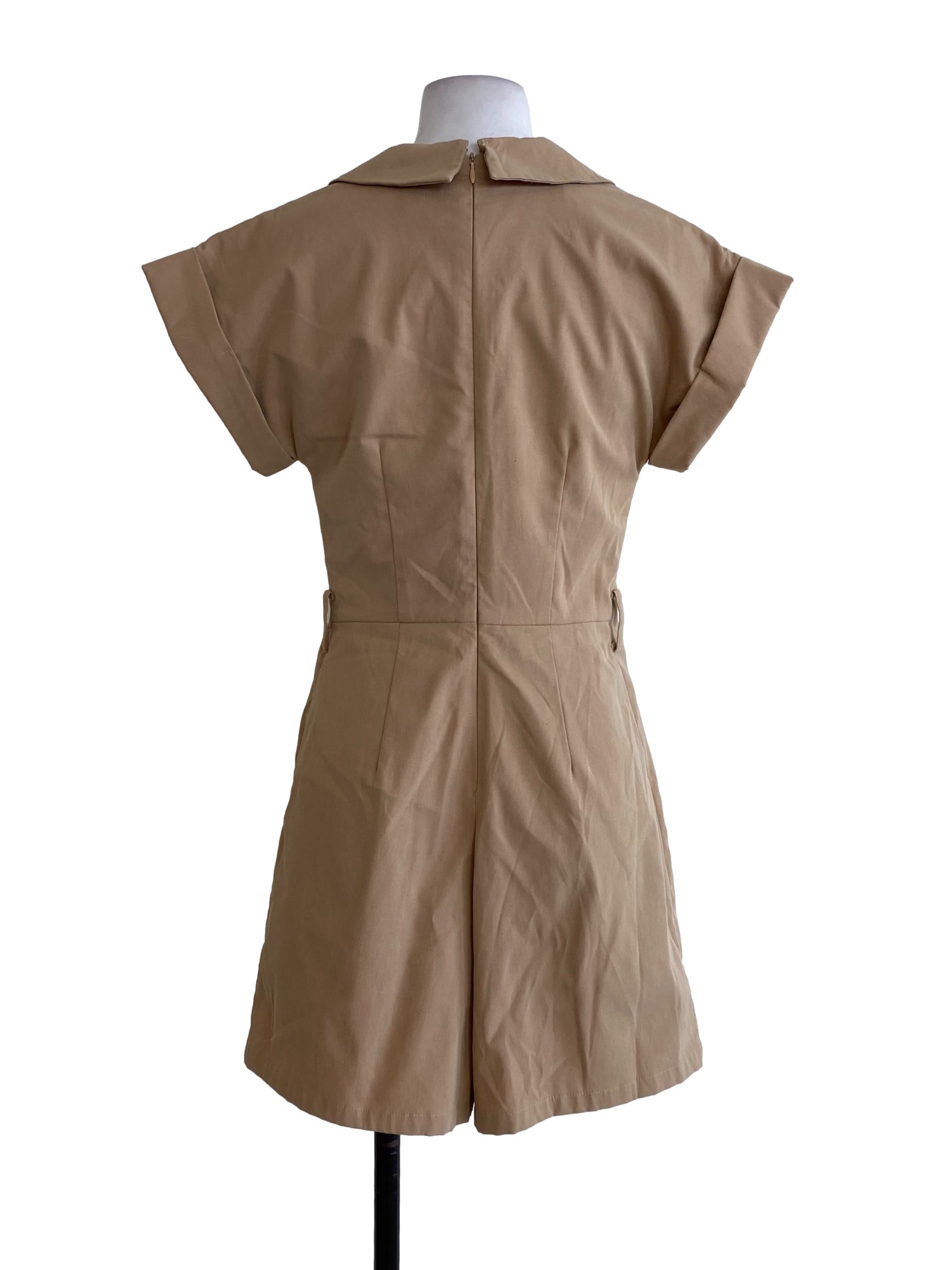 Latte Double Breasted Rompers