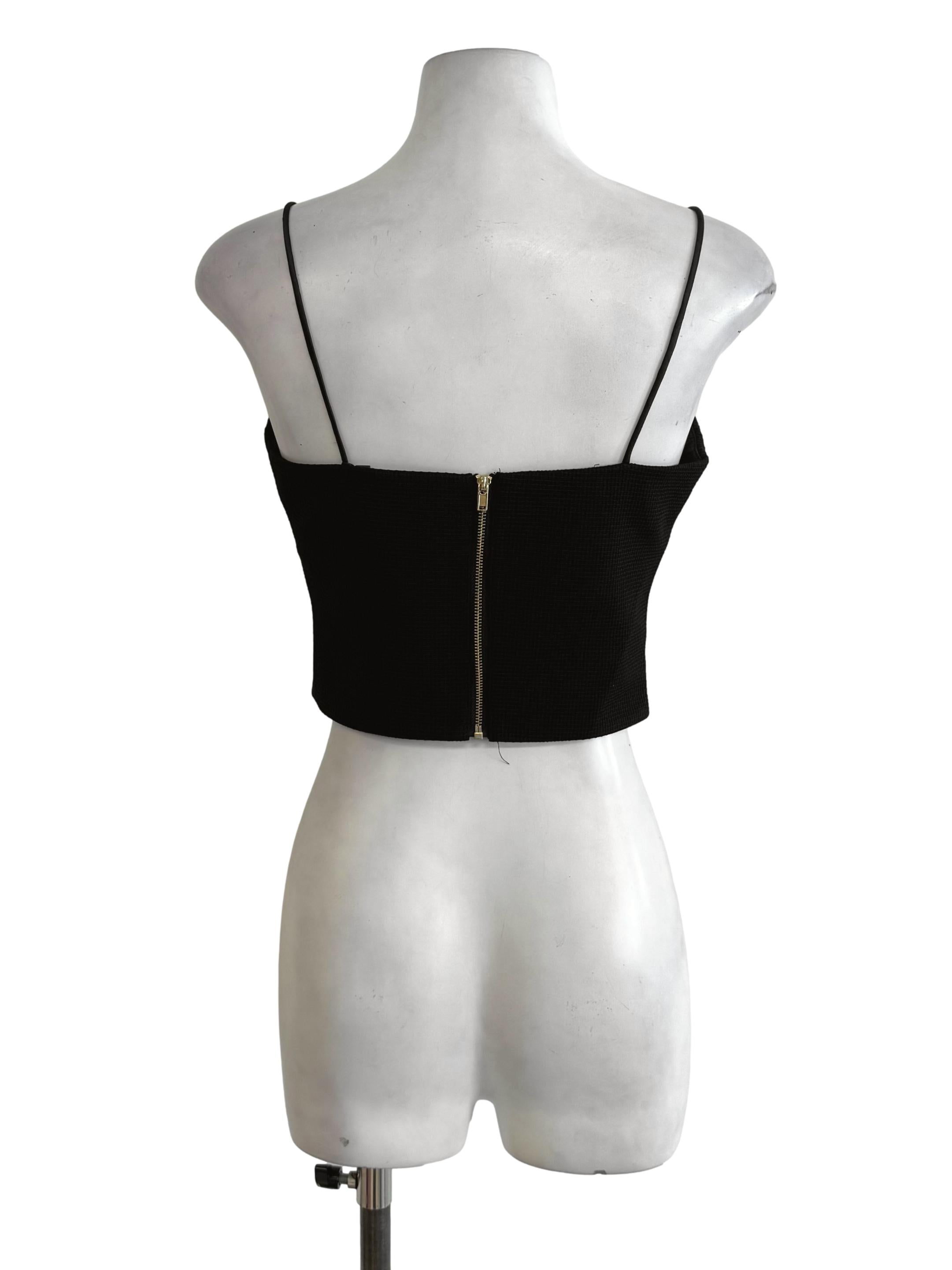 Black V Neck Mini Top