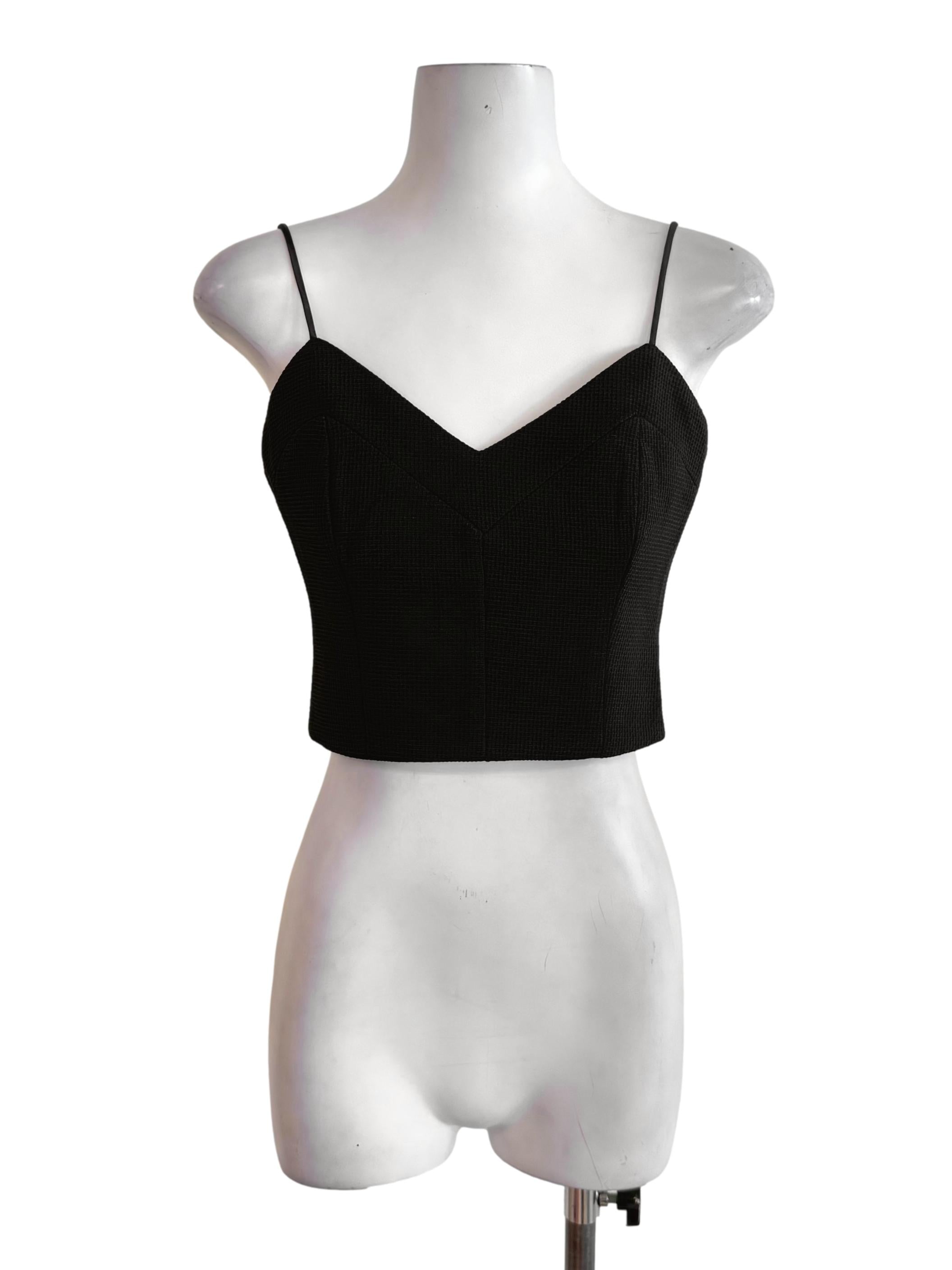Black V Neck Mini Top