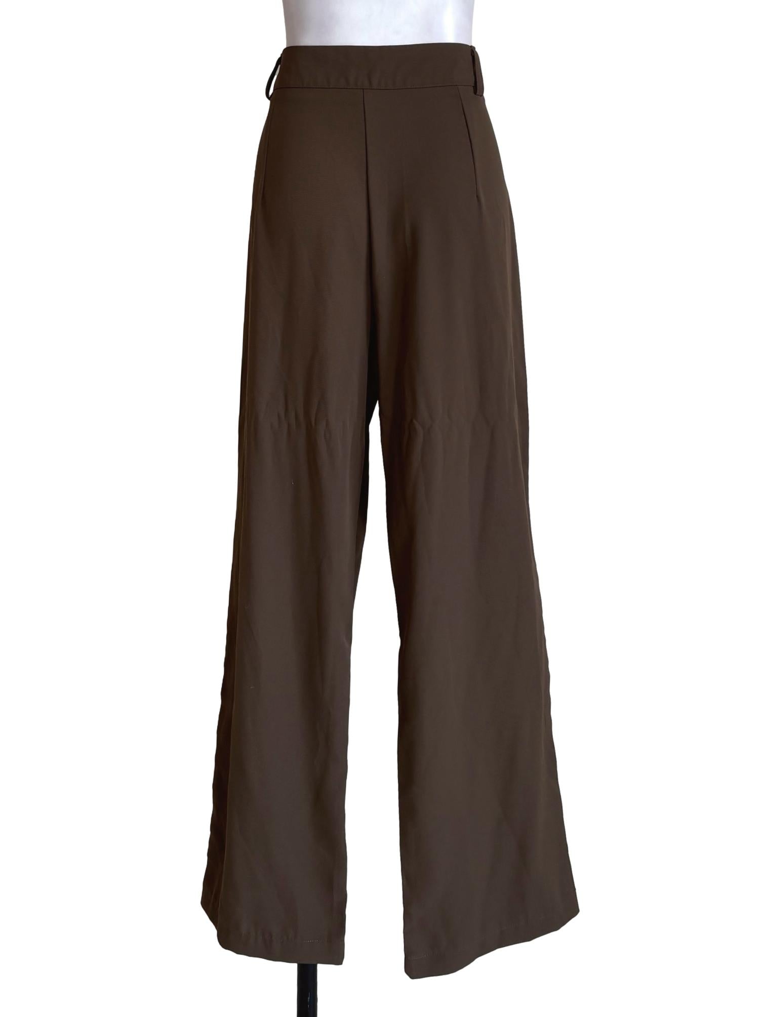 Coffee Brown Straight Cut  Dress Pants