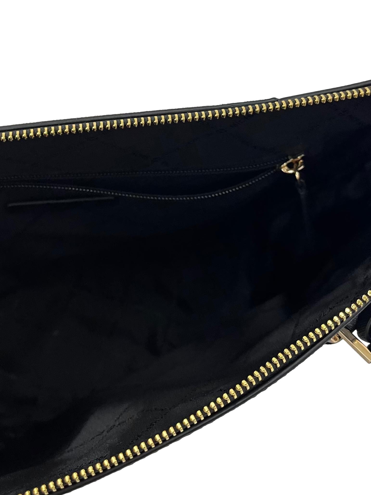 Black Leather Charlotte Large Top Zip Tote Bag CSN