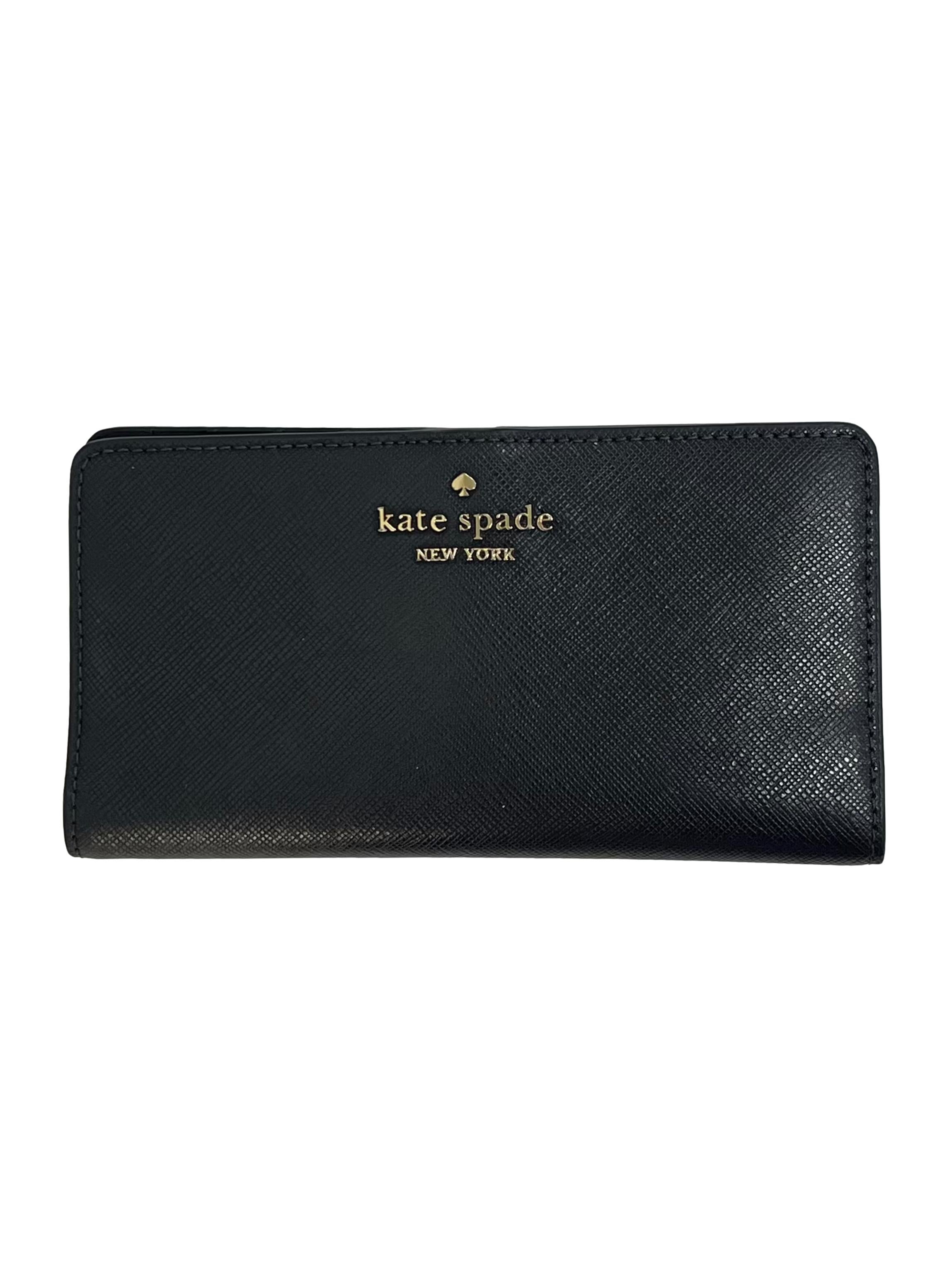 Black Leather Staci Large Slim Bifold Wallet CSN