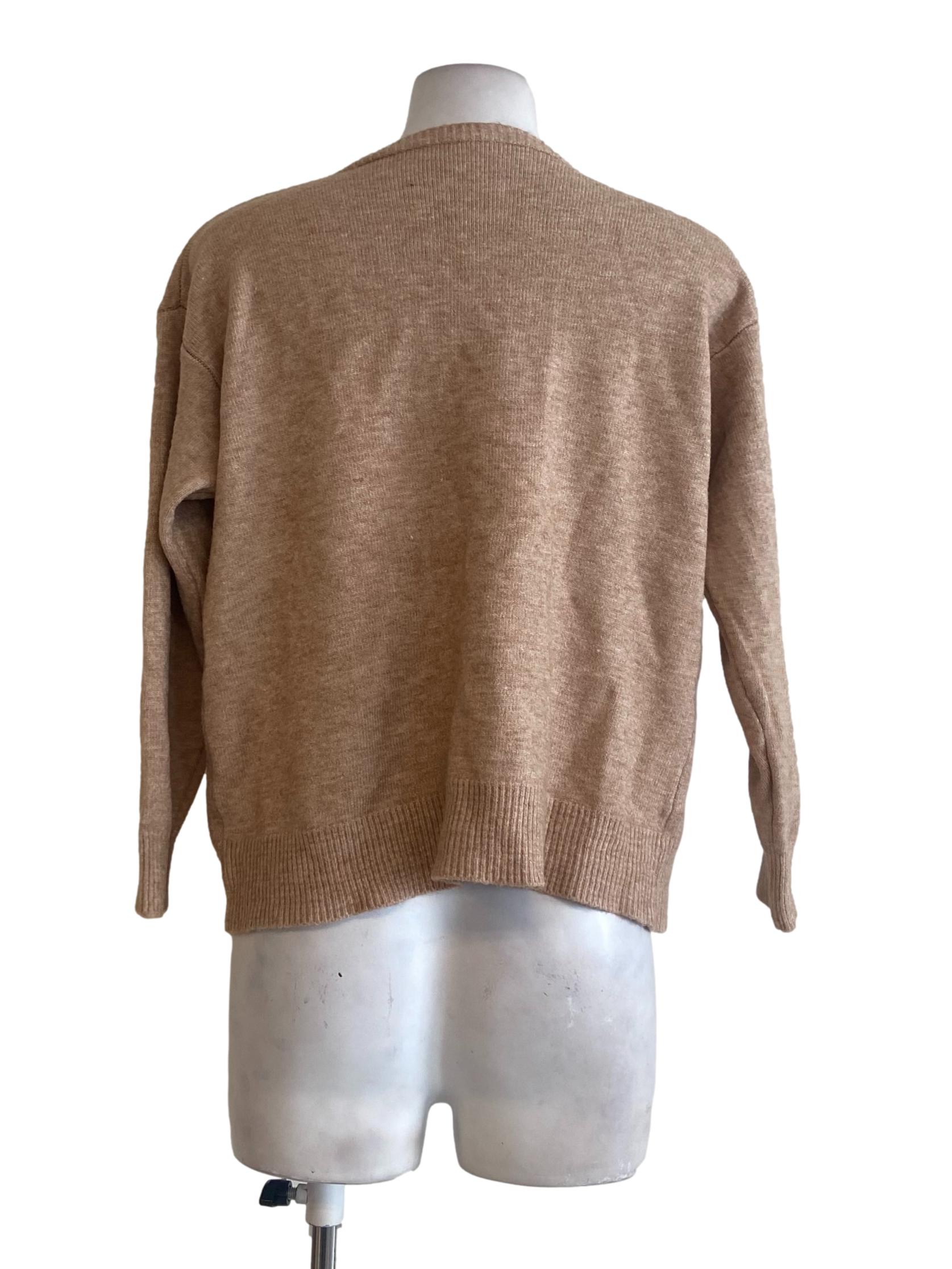 Sepia Beige Button Down Cardigan