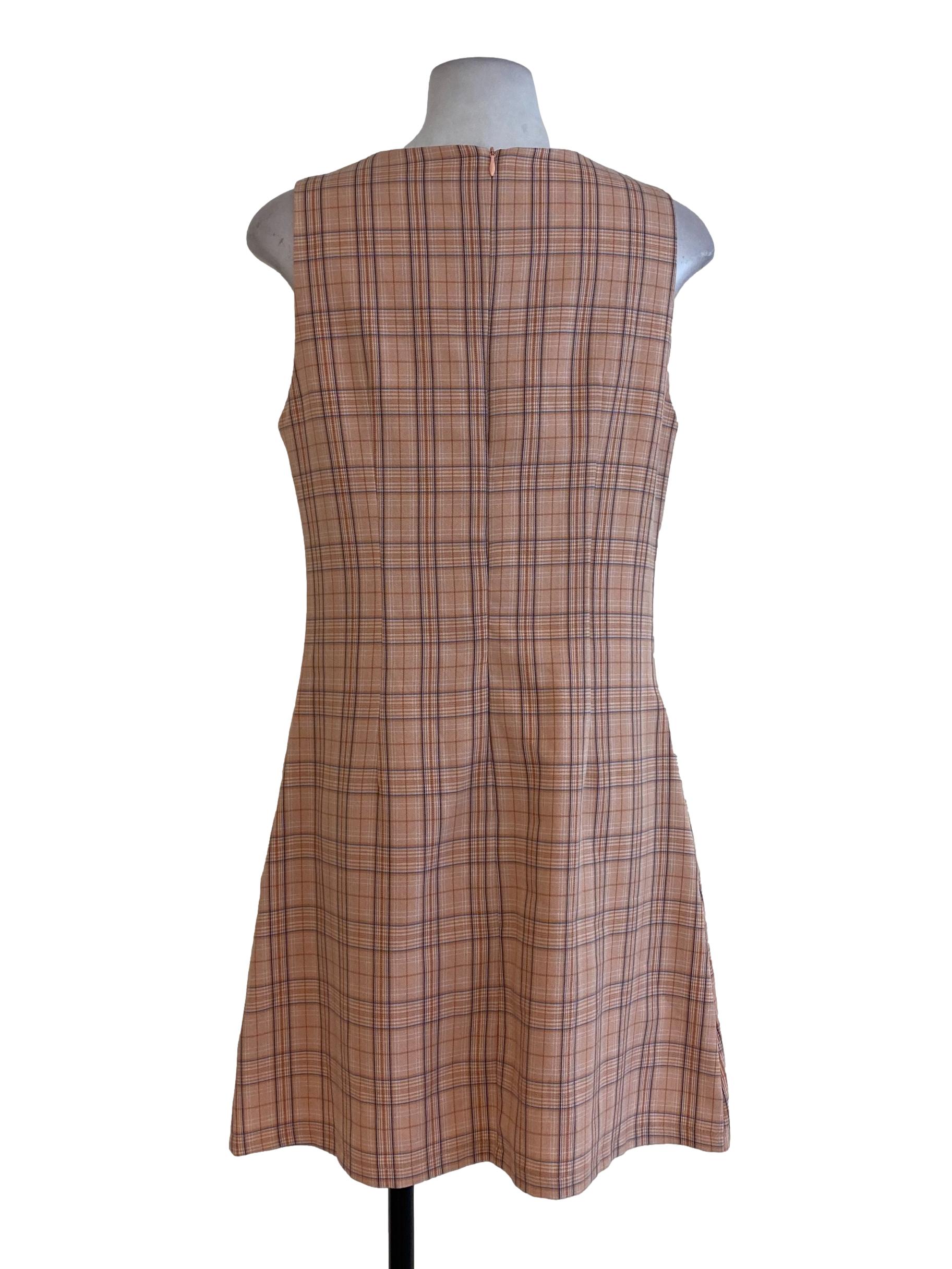 Light Pink Tartan Shift Dress