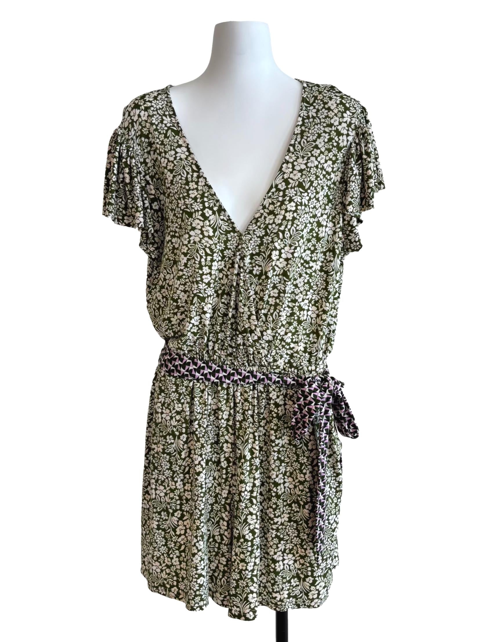 Moss Green Darcey Ruffle Romper  CSN