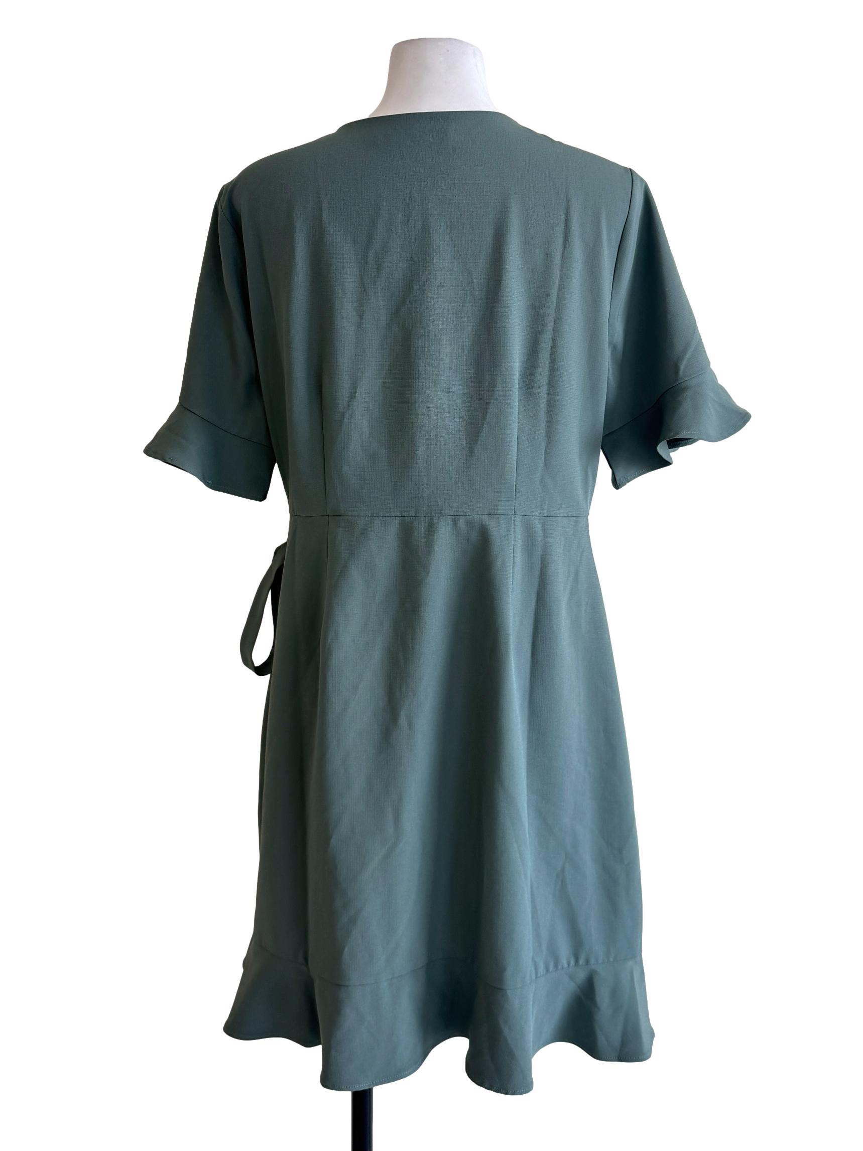 Sage Green Wrap Dress