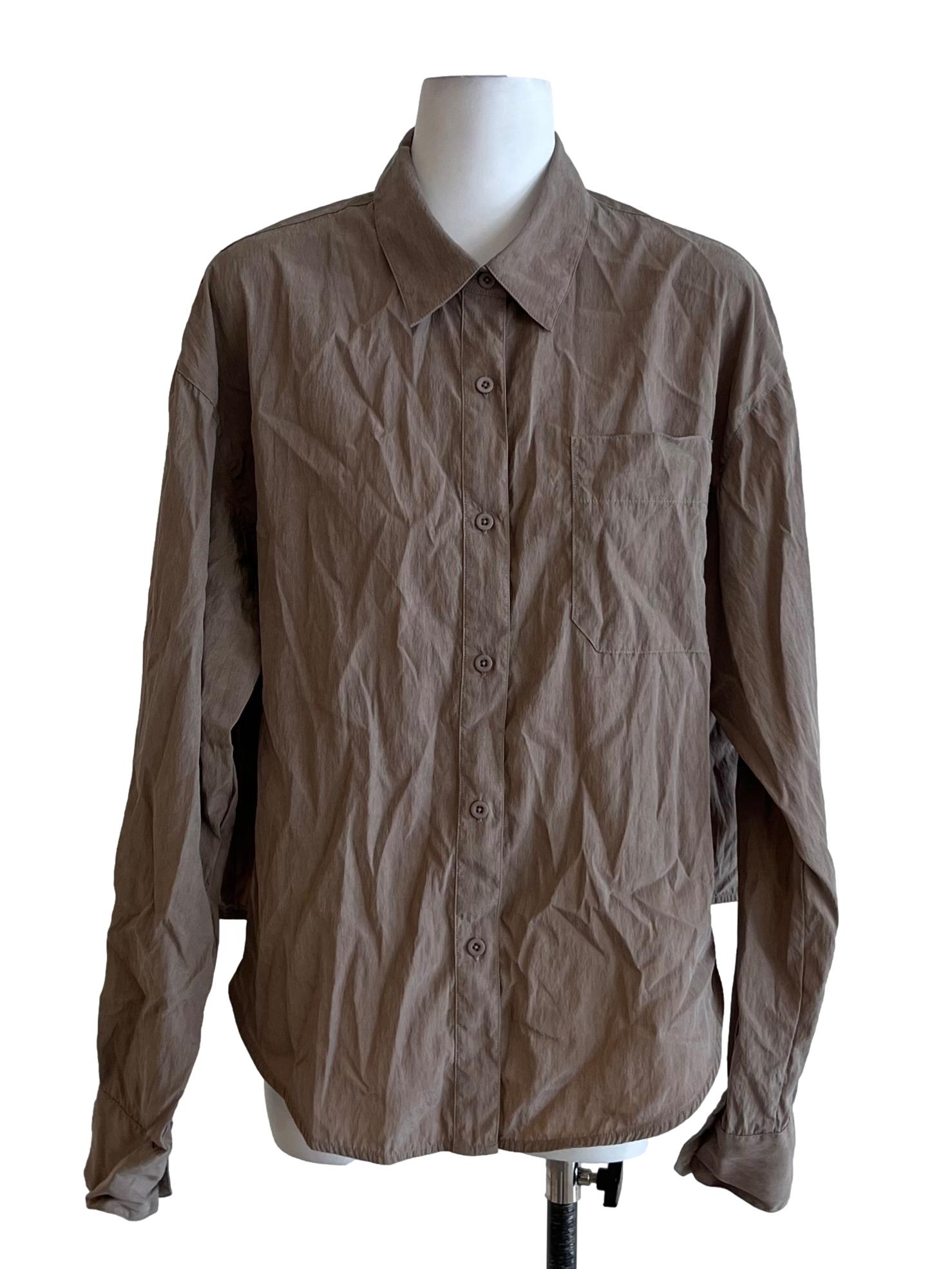Tortilla Brown Wing Collar Blouse