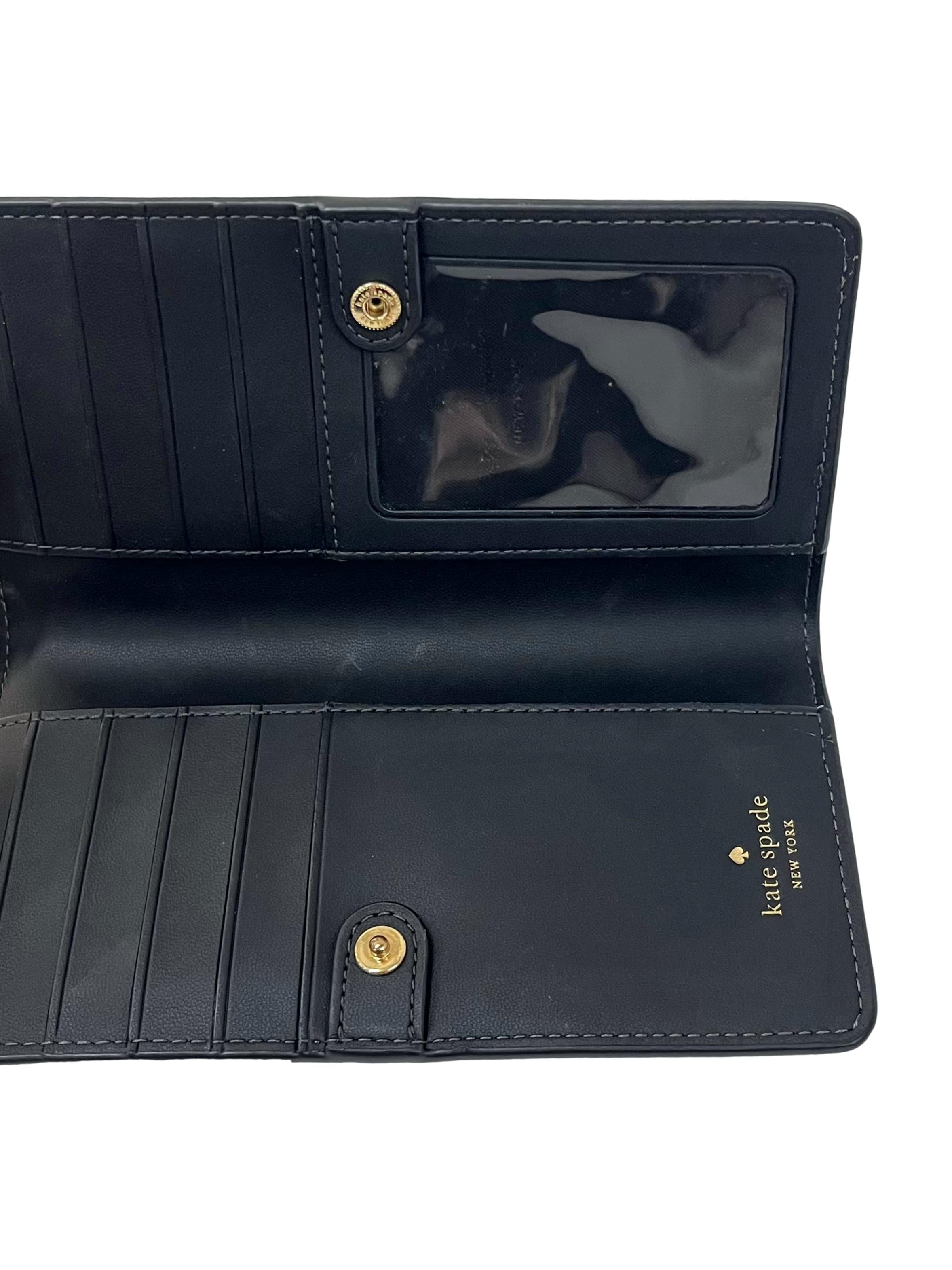 Black Leather Staci Large Slim Bifold Wallet CSN