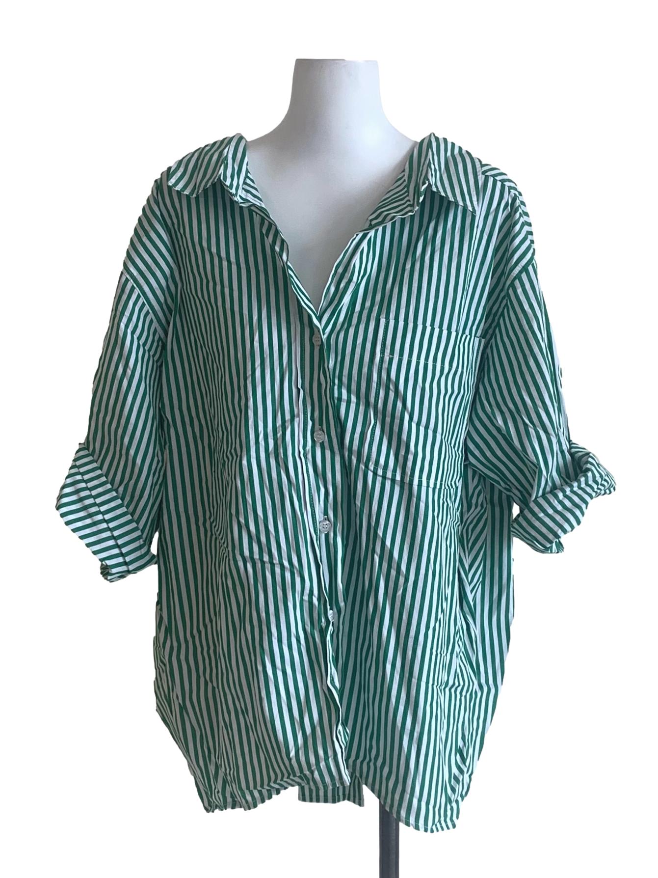 Pickle Green Bengal Stripe Top