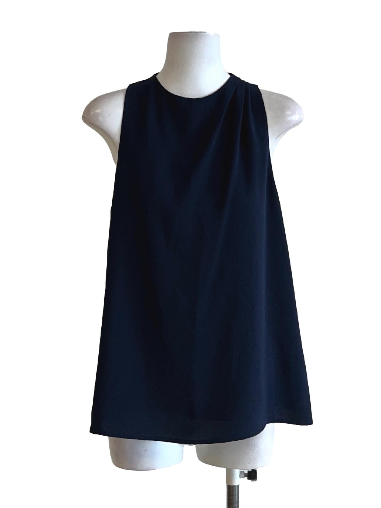 Navy Blue Sleeveless Blouse OSN